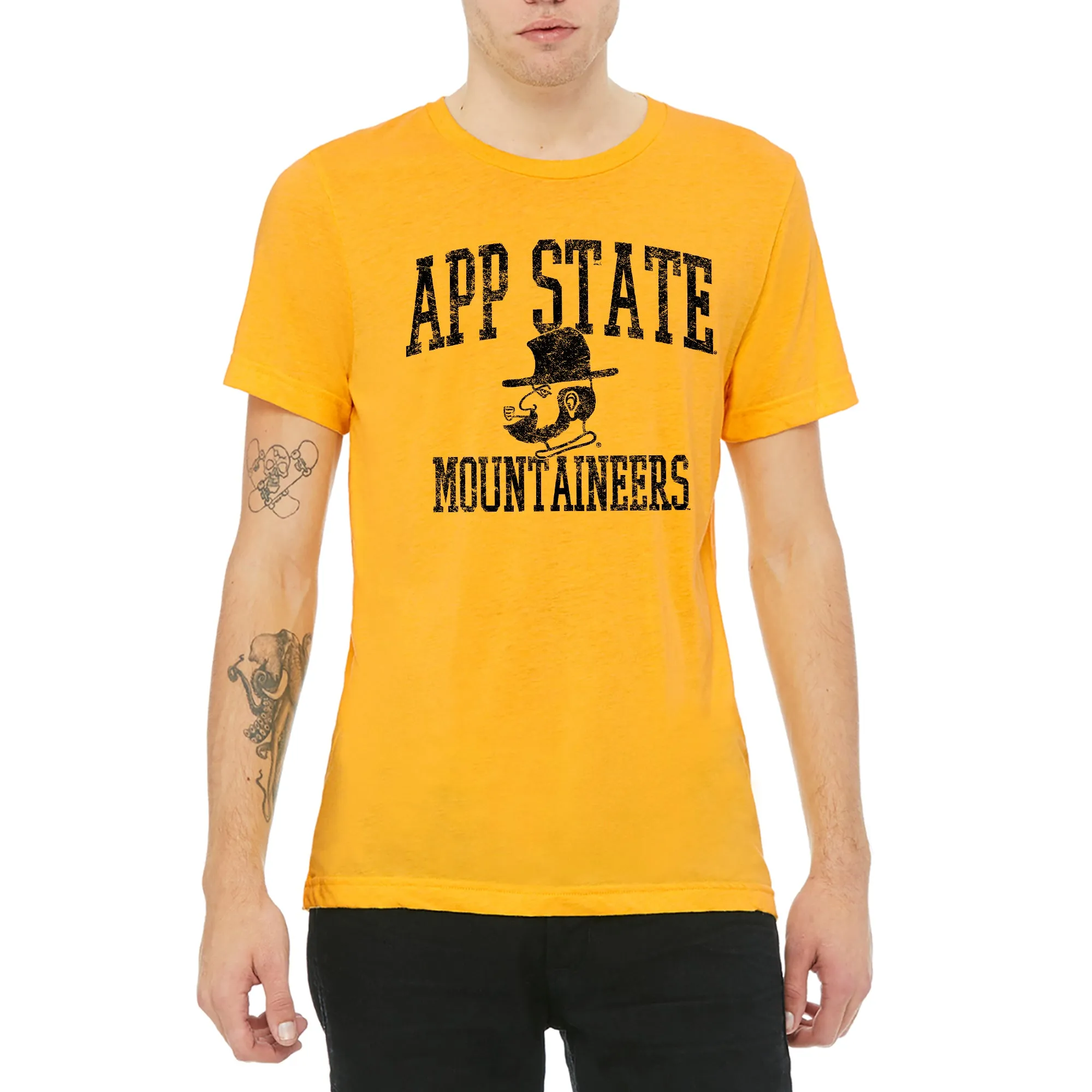 Appalachian State Josef Canvas Triblend Short Sleeve T Shirt - Yellow Gold