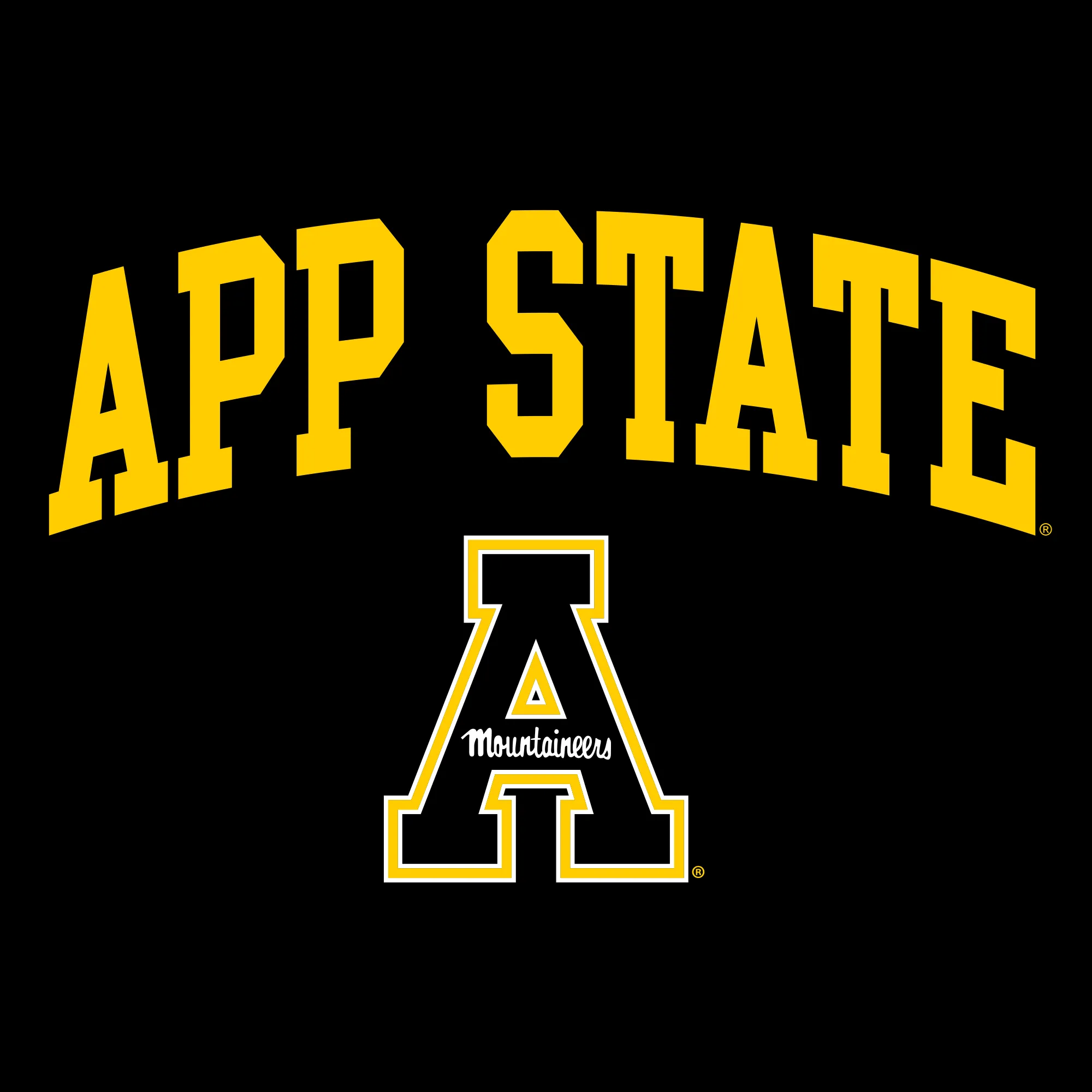 Appalachian State University Mountaineers Arch Logo Cotton Womens T-Shirt - Black