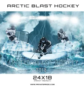 Arctic Blast Hockey Sports Photoshop Template