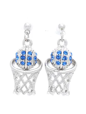 Basketball Earrings POST - Carolina Blue