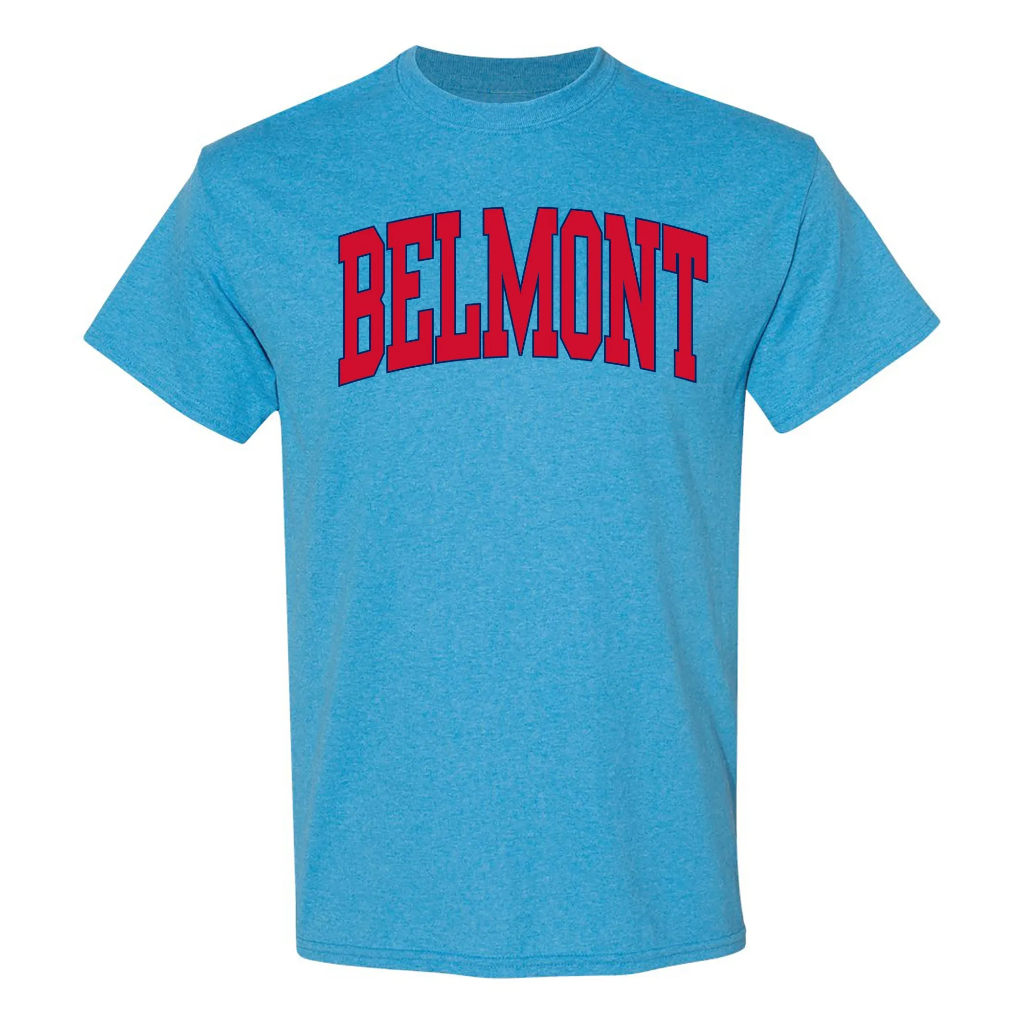 Belmont Bruins Mega Arch T-Shirt - Heather Sapphire