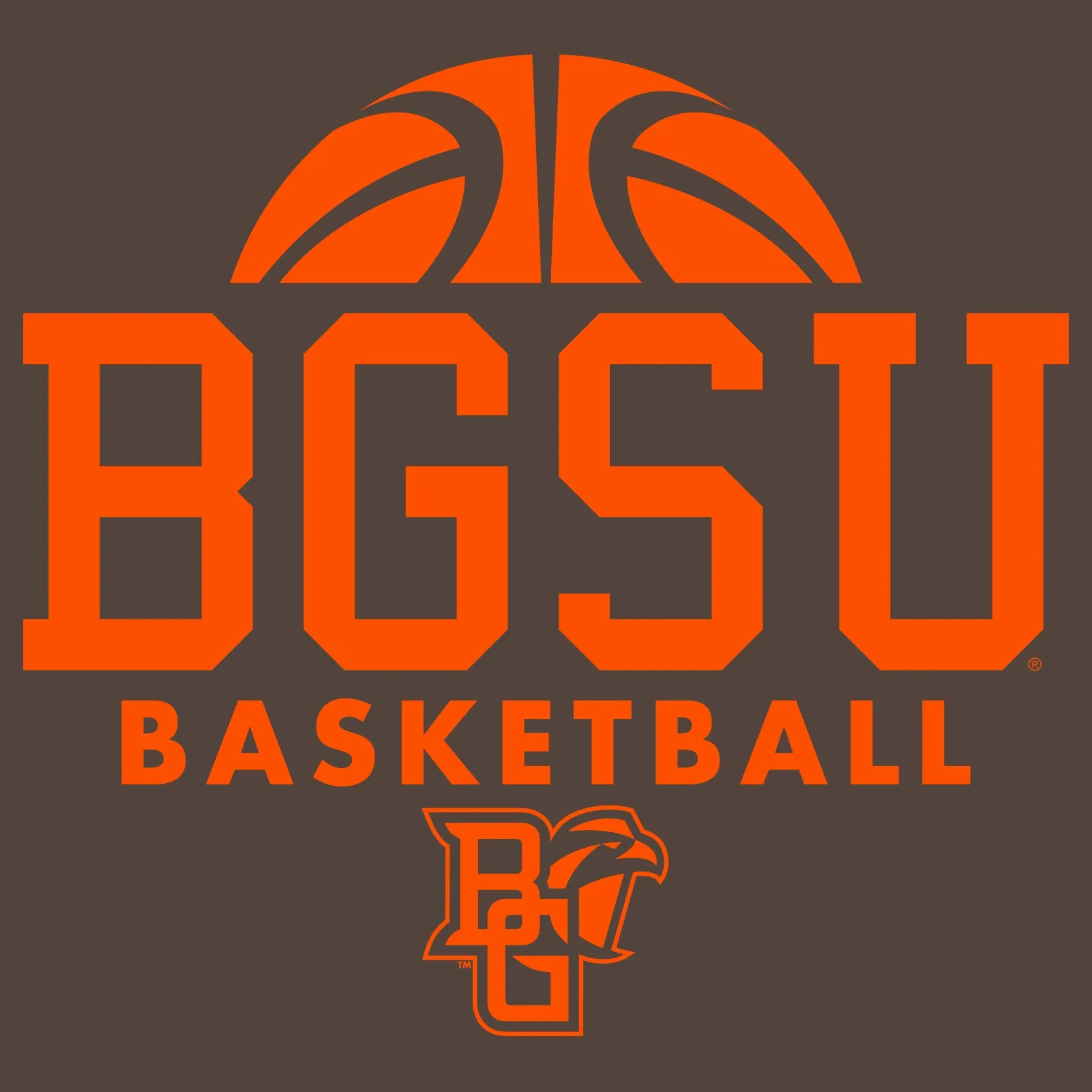 Bowling Green State University Basketball Hype  Basic Cotton Short Sleeve T Shirt - Dark Chocolate
