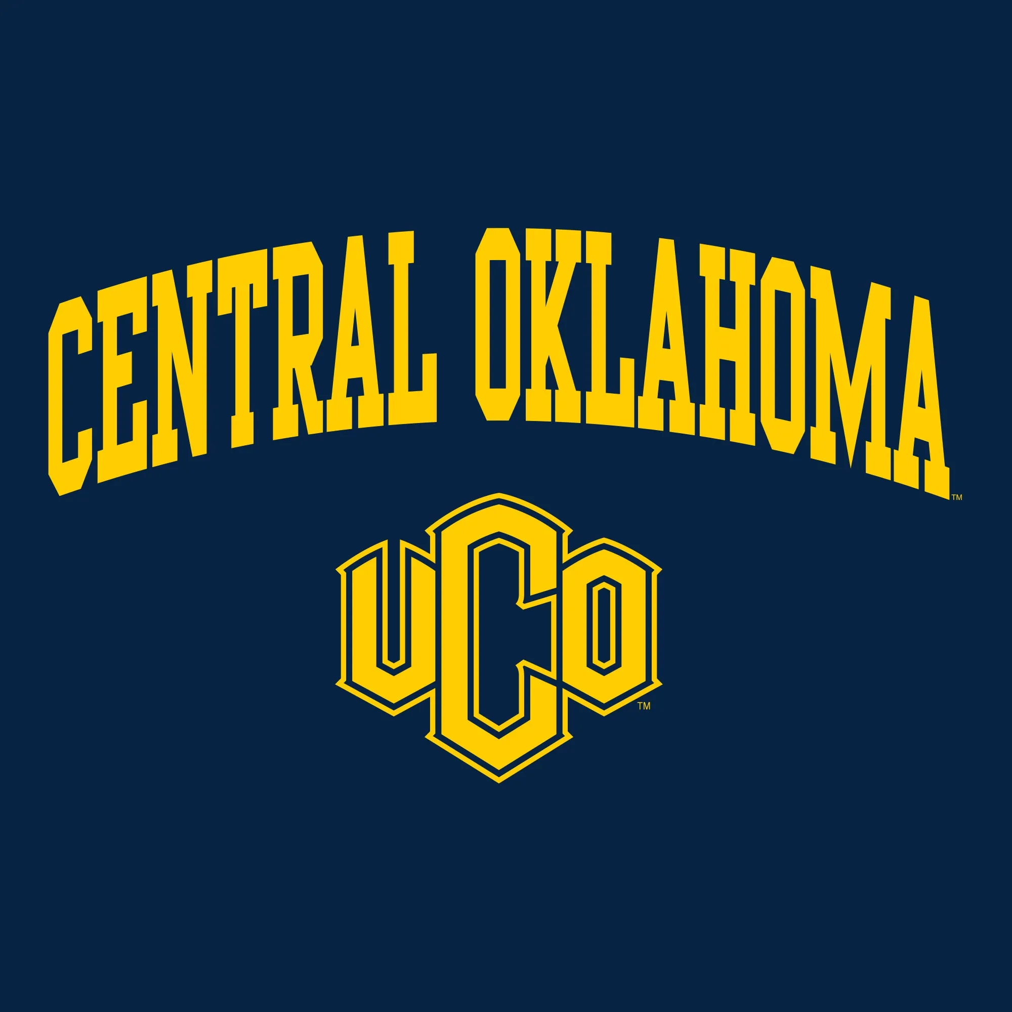 Central Oklahoma University Bronchos Arch Logo Women's Short Sleeve T Shirt - Navy