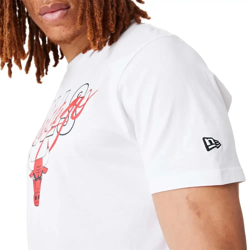 Chicago Bulls Nba Script White T-Shirt