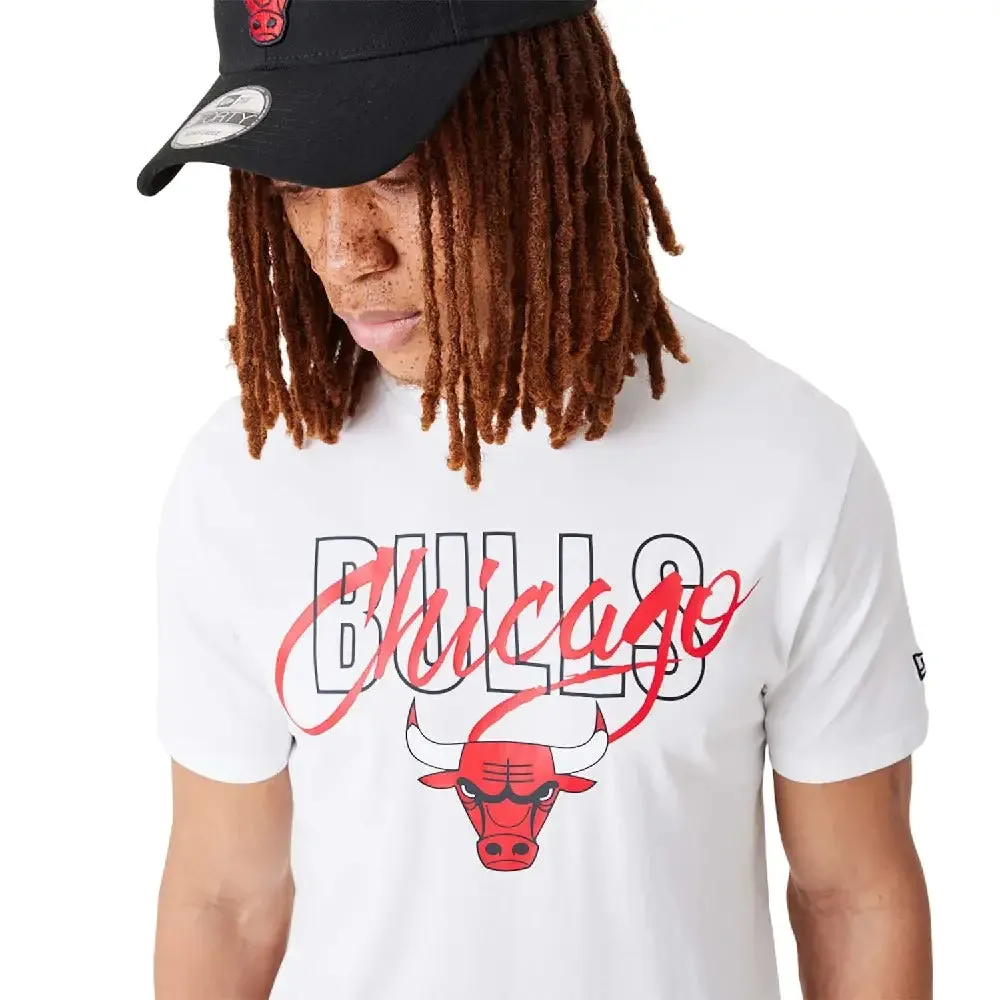 Chicago Bulls Nba Script White T-Shirt