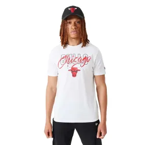 Chicago Bulls Nba Script White T-Shirt
