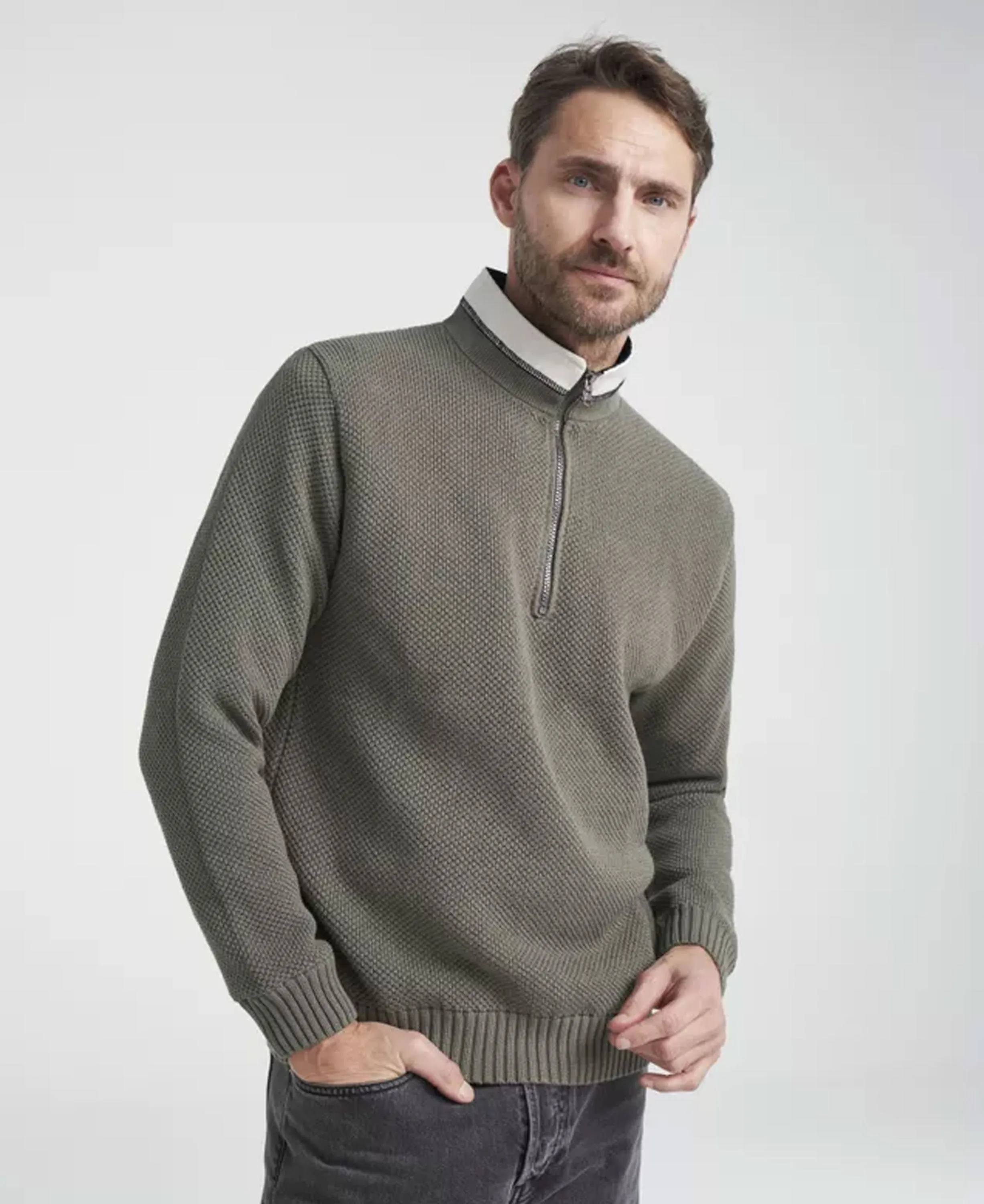 Classic Dusty Olive Windproof Sweater