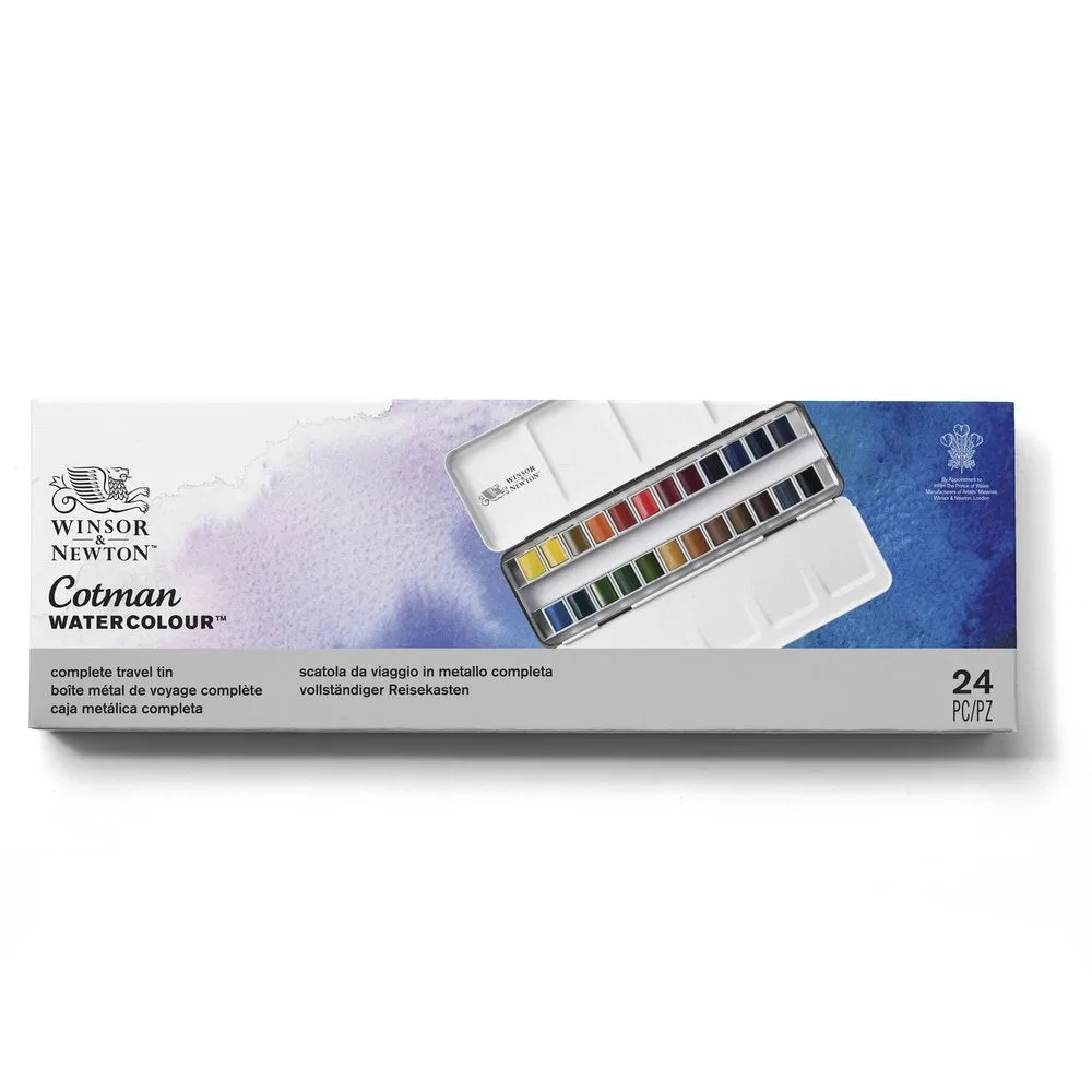 Cotman Watercolours Metal Sketchers' Box - 24 Half Pans