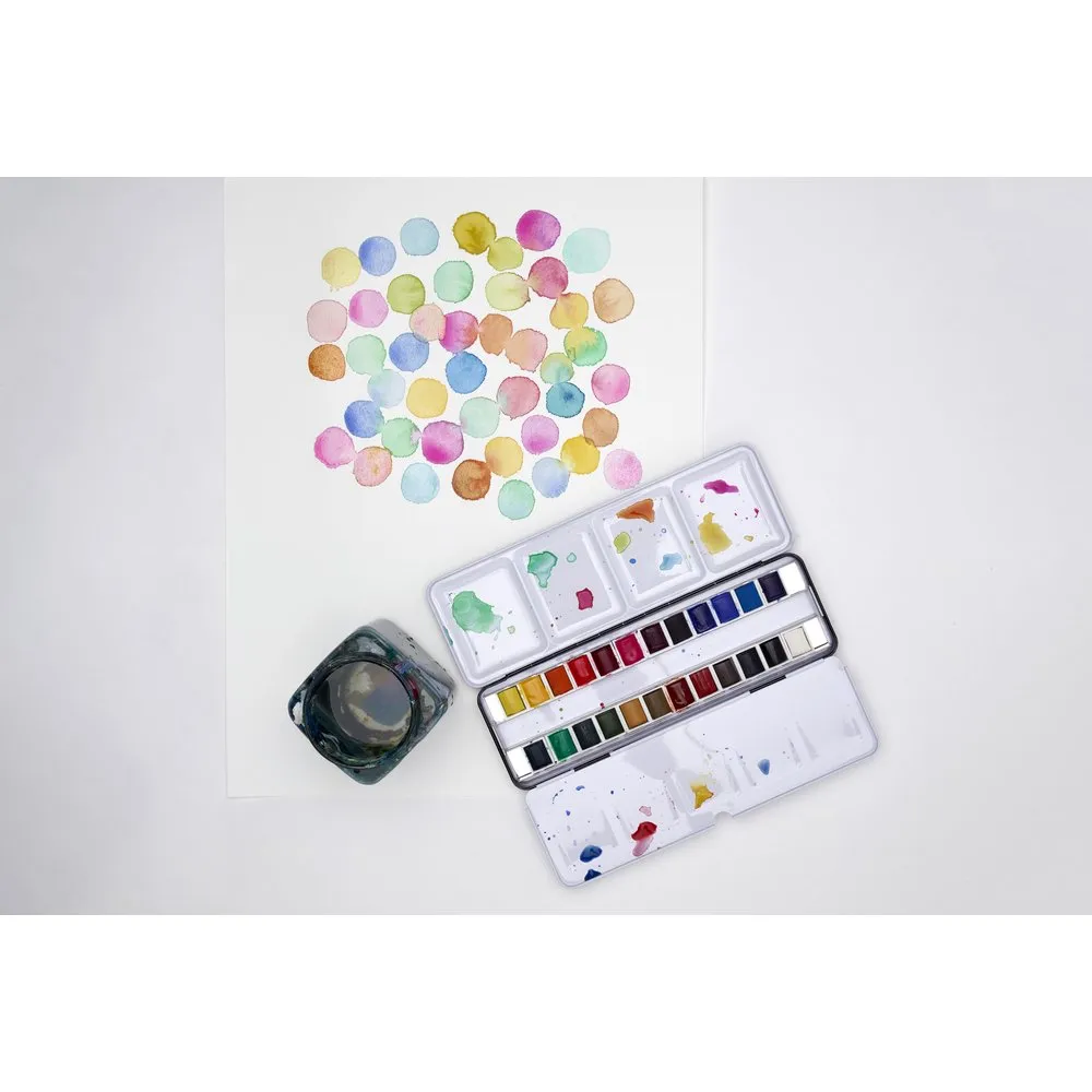 Cotman Watercolours Metal Sketchers' Box - 24 Half Pans