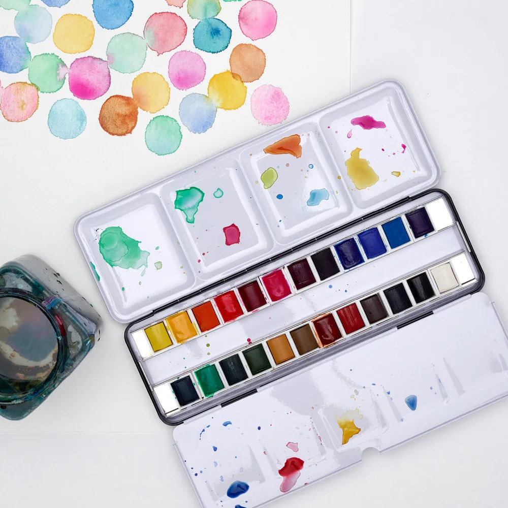 Cotman Watercolours Metal Sketchers' Box - 24 Half Pans