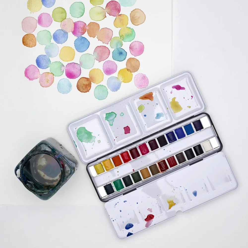 Cotman Watercolours Metal Sketchers' Box - 24 Half Pans