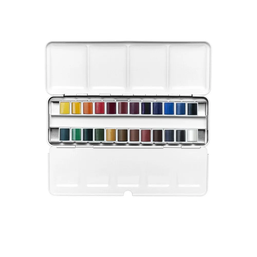 Cotman Watercolours Metal Sketchers' Box - 24 Half Pans
