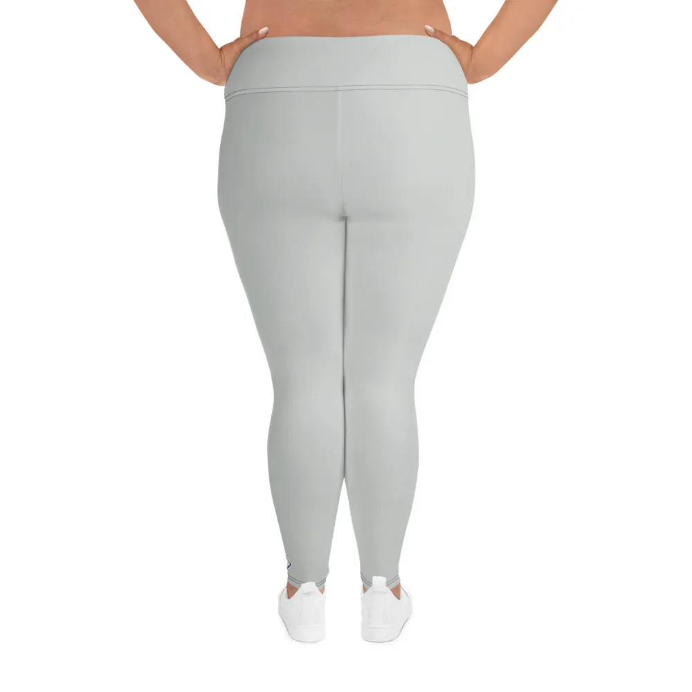 Curve Couture: Women's Plus Size Solid Color Yoga Leggings - Smoke