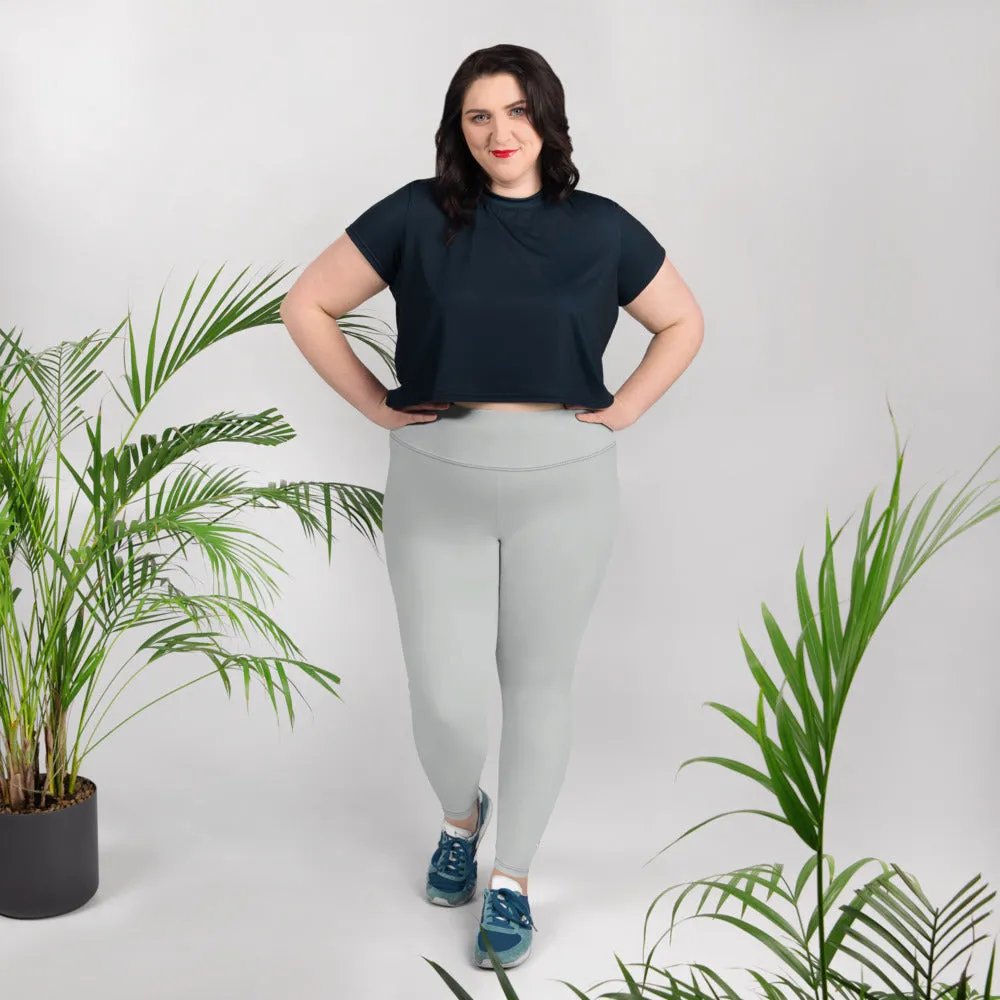 Curve Couture: Women's Plus Size Solid Color Yoga Leggings - Smoke
