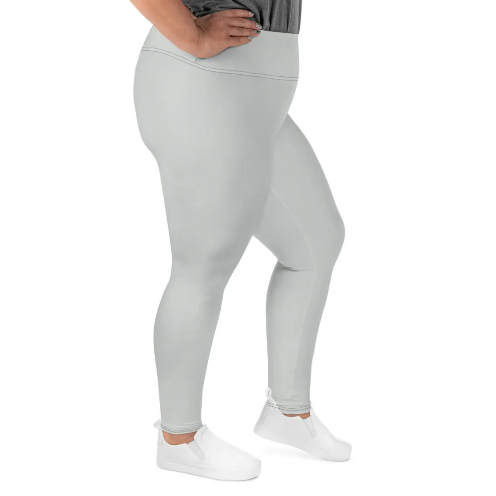 Curve Couture: Women's Plus Size Solid Color Yoga Leggings - Smoke