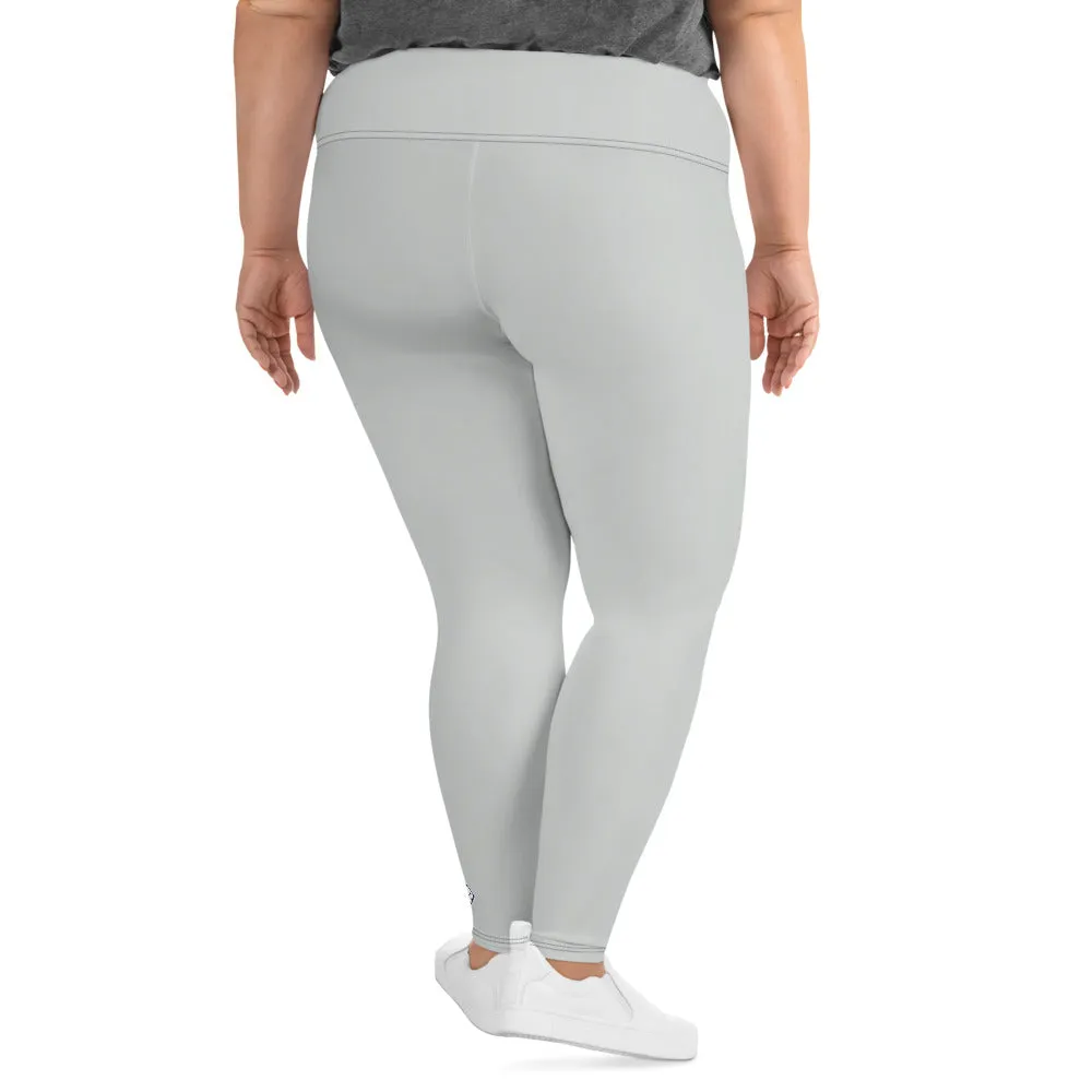 Curve Couture: Women's Plus Size Solid Color Yoga Leggings - Smoke