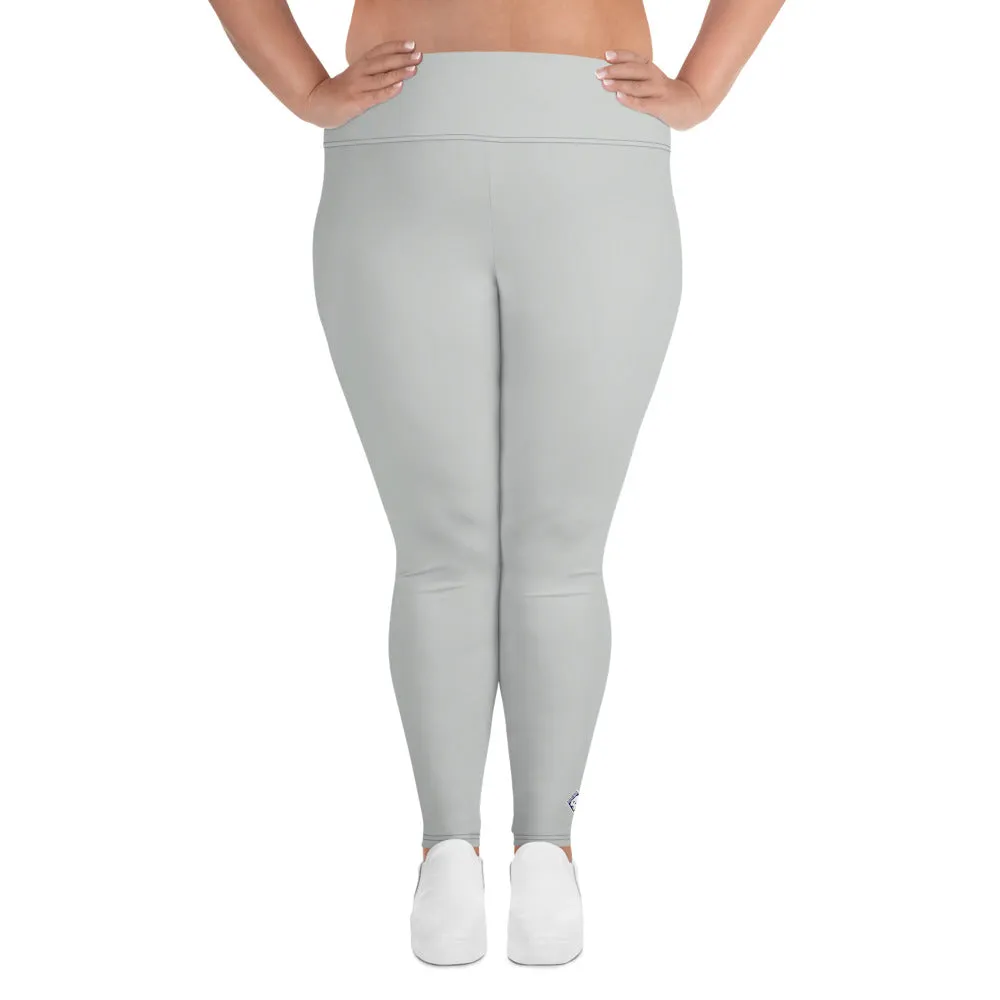 Curve Couture: Women's Plus Size Solid Color Yoga Leggings - Smoke