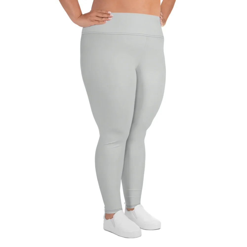 Curve Couture: Women's Plus Size Solid Color Yoga Leggings - Smoke
