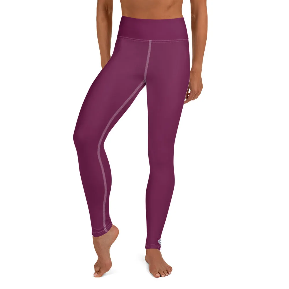 Daily Essentials: Women's Solid Color Workout Yoga Pants - Tyrian Purple