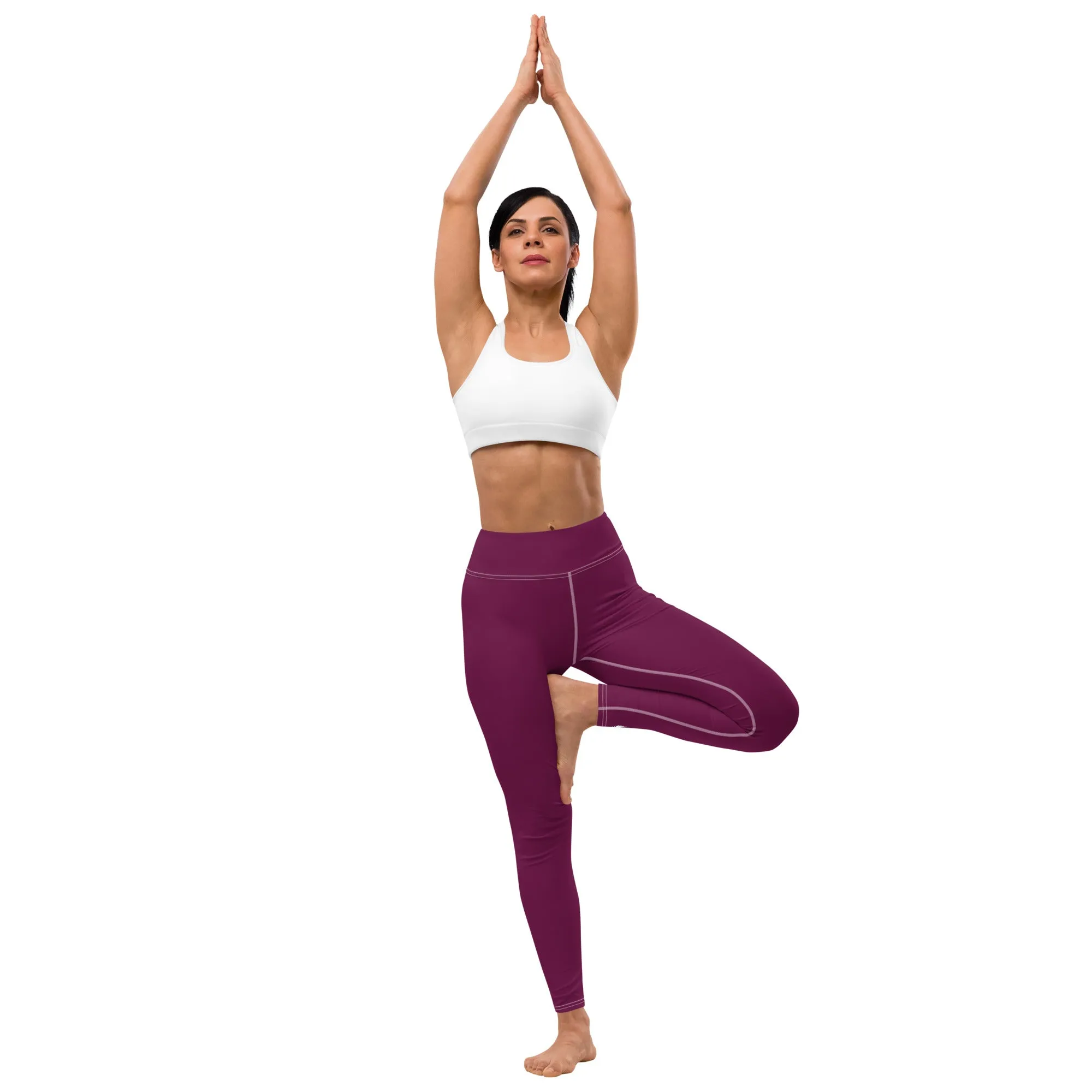 Daily Essentials: Women's Solid Color Workout Yoga Pants - Tyrian Purple
