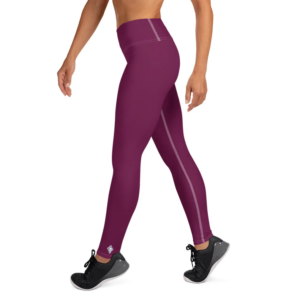 Daily Essentials: Women's Solid Color Workout Yoga Pants - Tyrian Purple