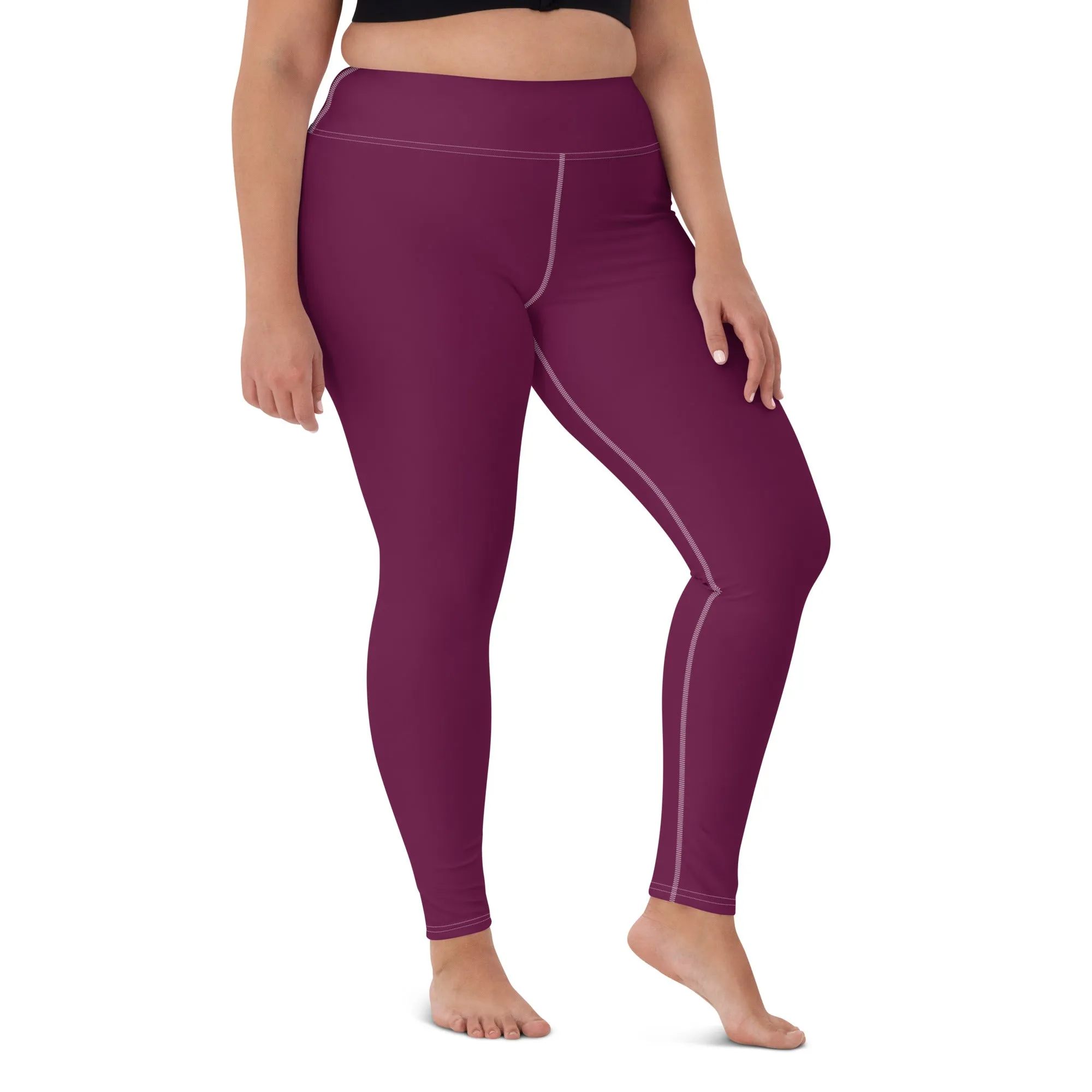 Daily Essentials: Women's Solid Color Workout Yoga Pants - Tyrian Purple