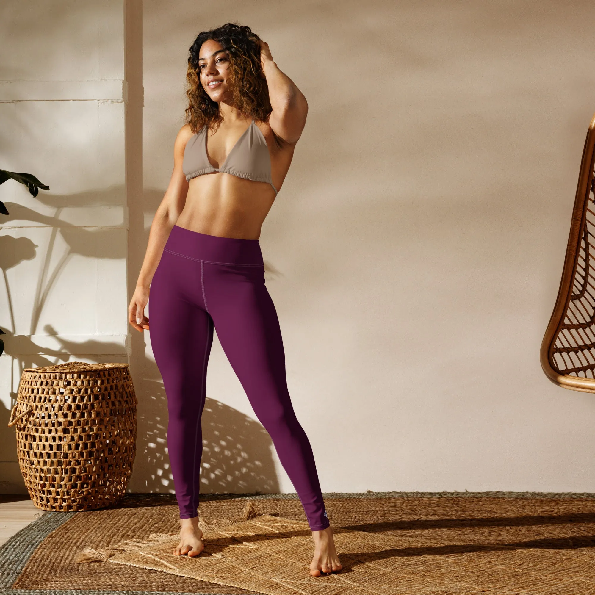 Daily Essentials: Women's Solid Color Workout Yoga Pants - Tyrian Purple