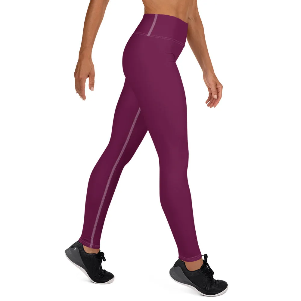 Daily Essentials: Women's Solid Color Workout Yoga Pants - Tyrian Purple
