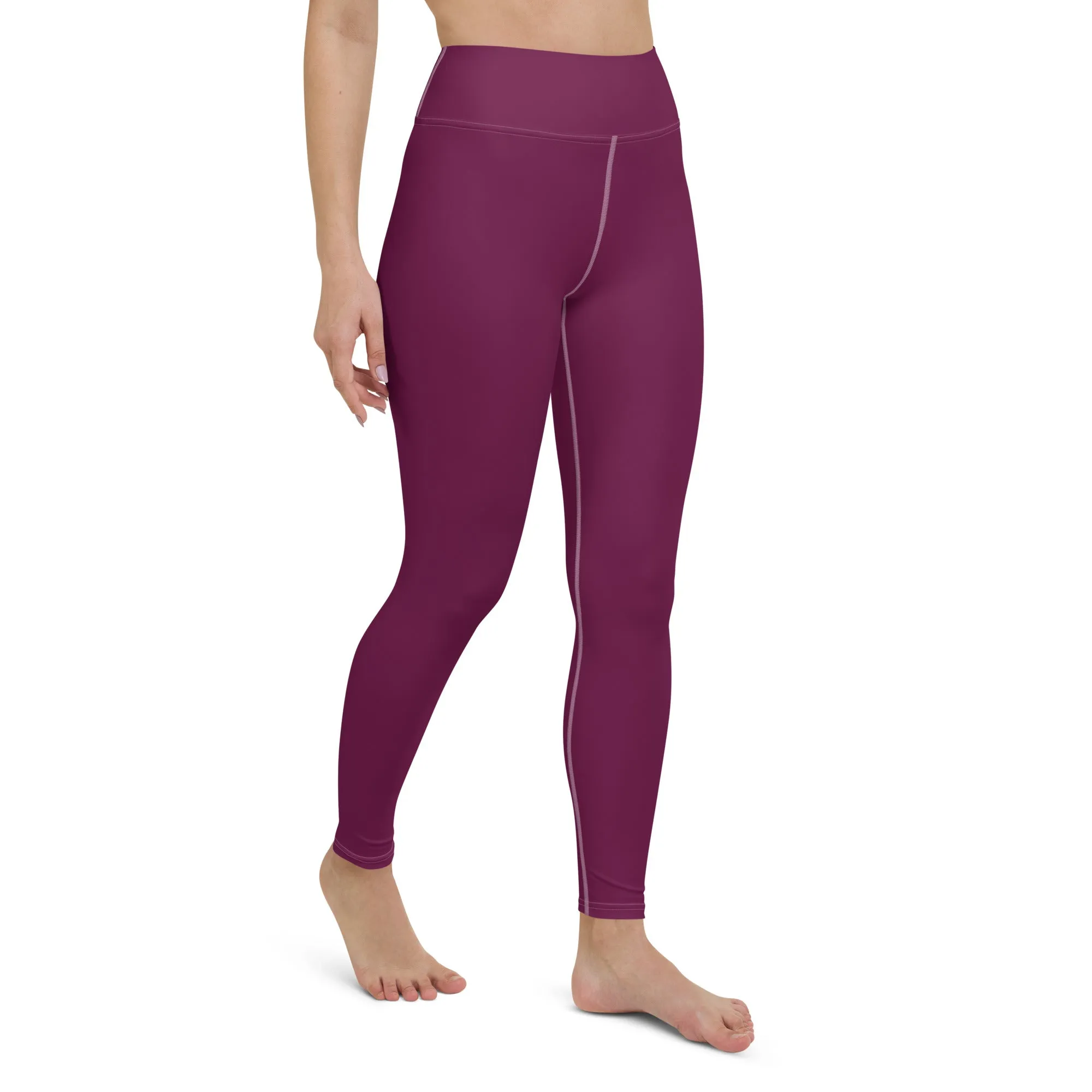 Daily Essentials: Women's Solid Color Workout Yoga Pants - Tyrian Purple