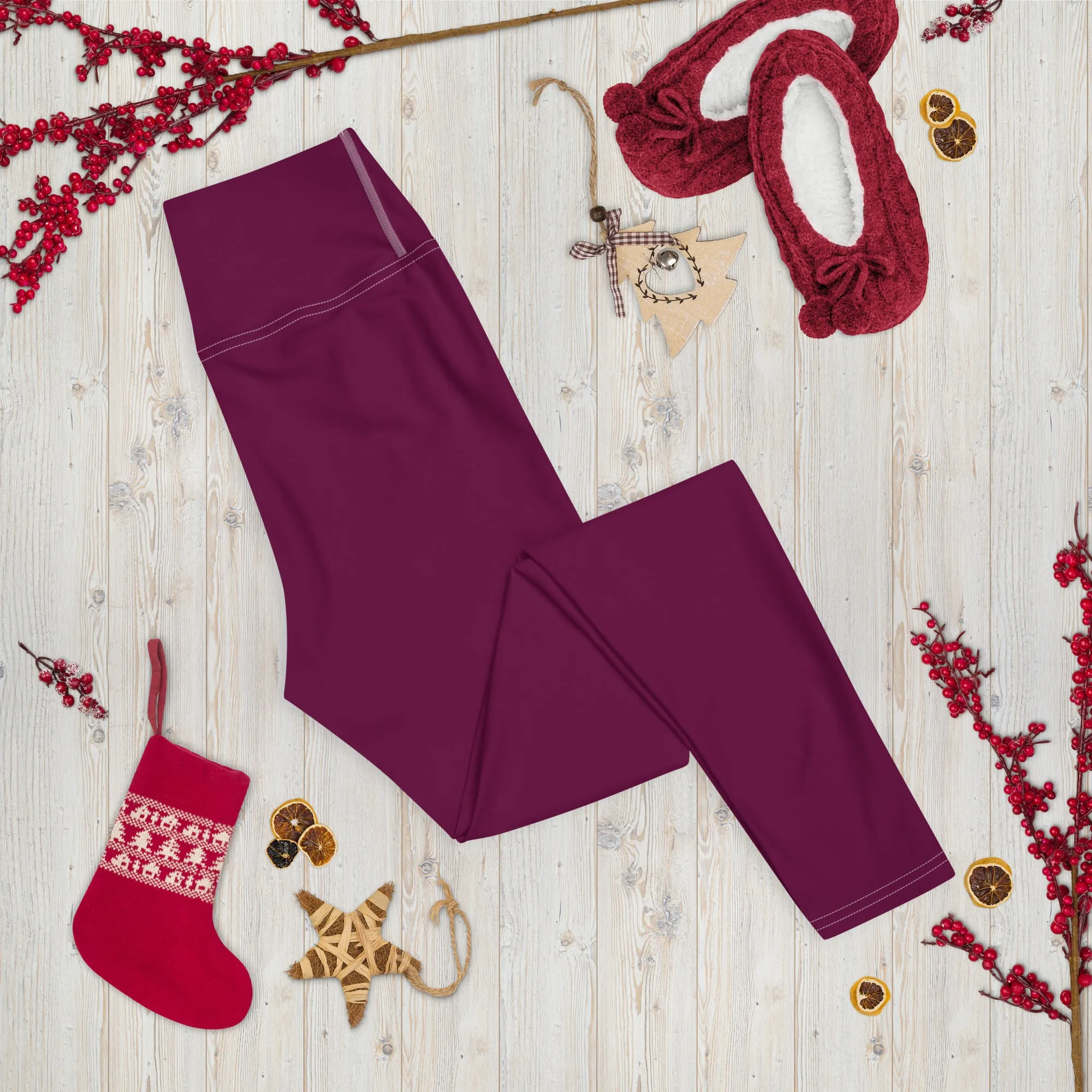 Daily Essentials: Women's Solid Color Workout Yoga Pants - Tyrian Purple