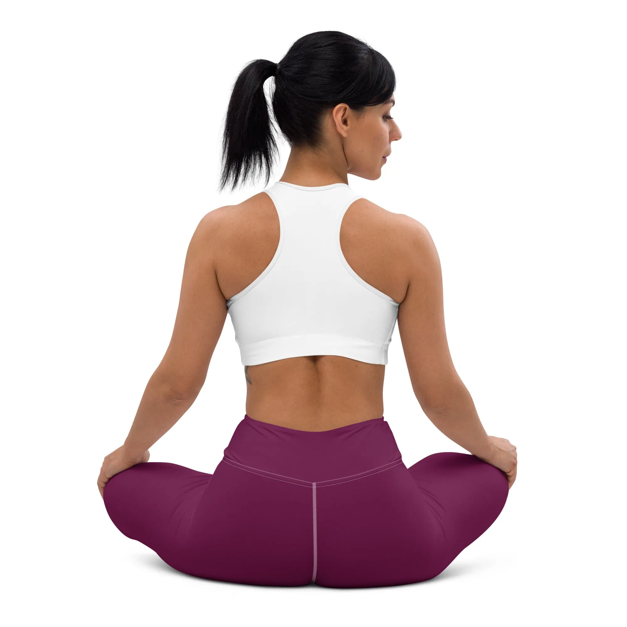 Daily Essentials: Women's Solid Color Workout Yoga Pants - Tyrian Purple