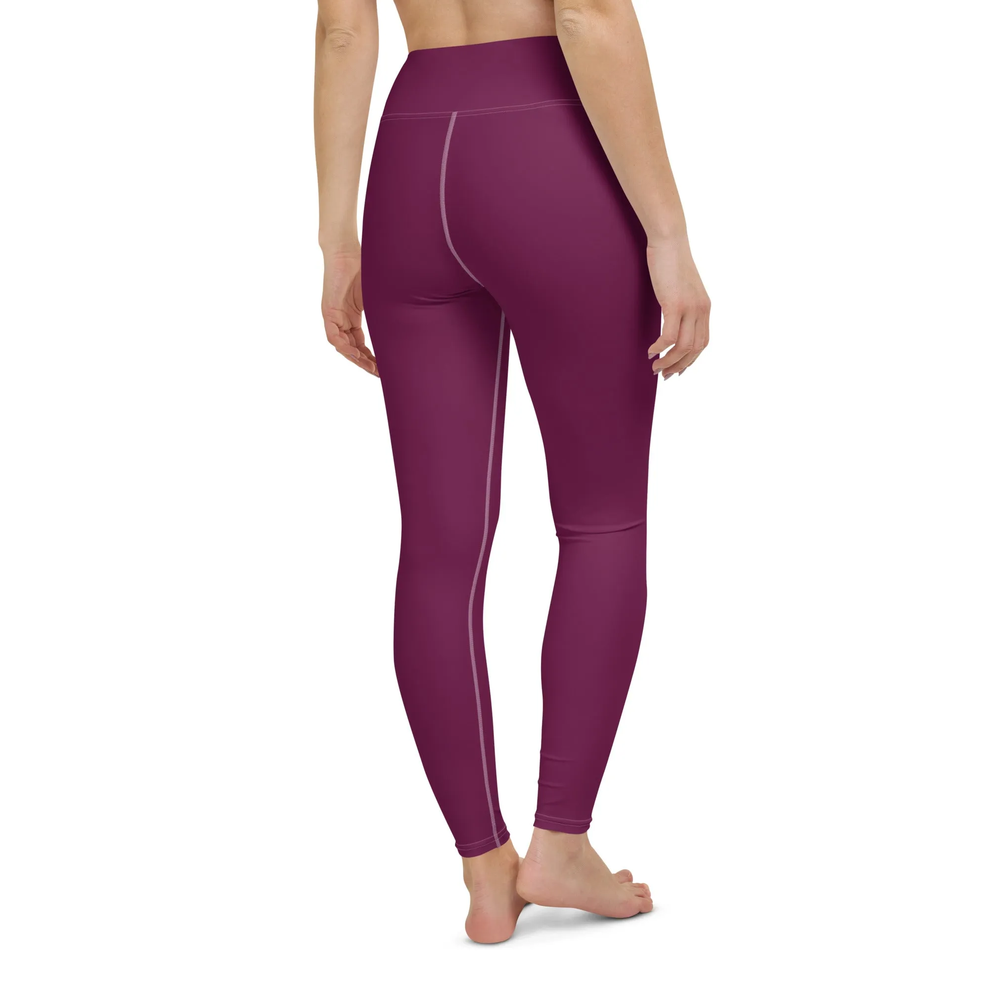 Daily Essentials: Women's Solid Color Workout Yoga Pants - Tyrian Purple