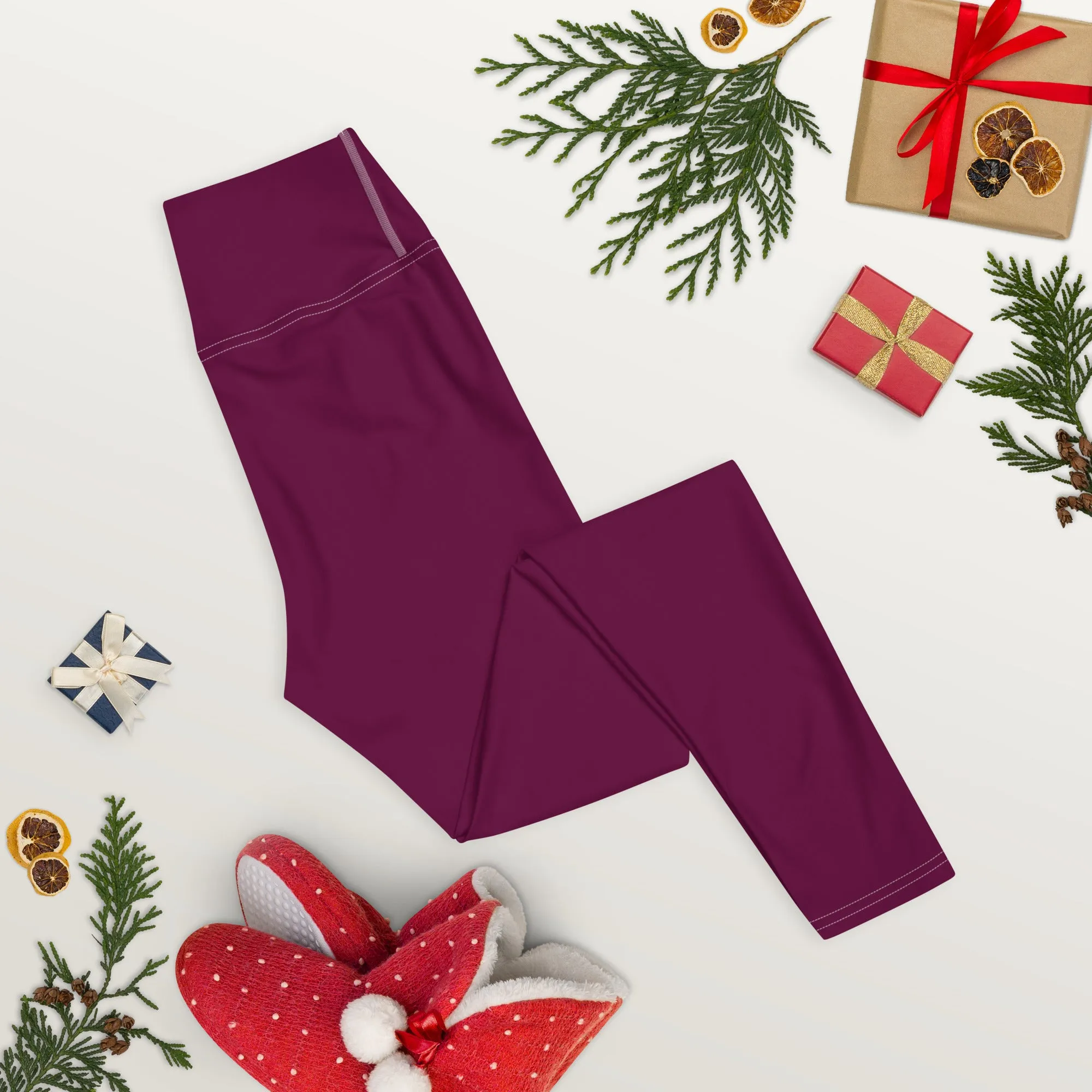 Daily Essentials: Women's Solid Color Workout Yoga Pants - Tyrian Purple