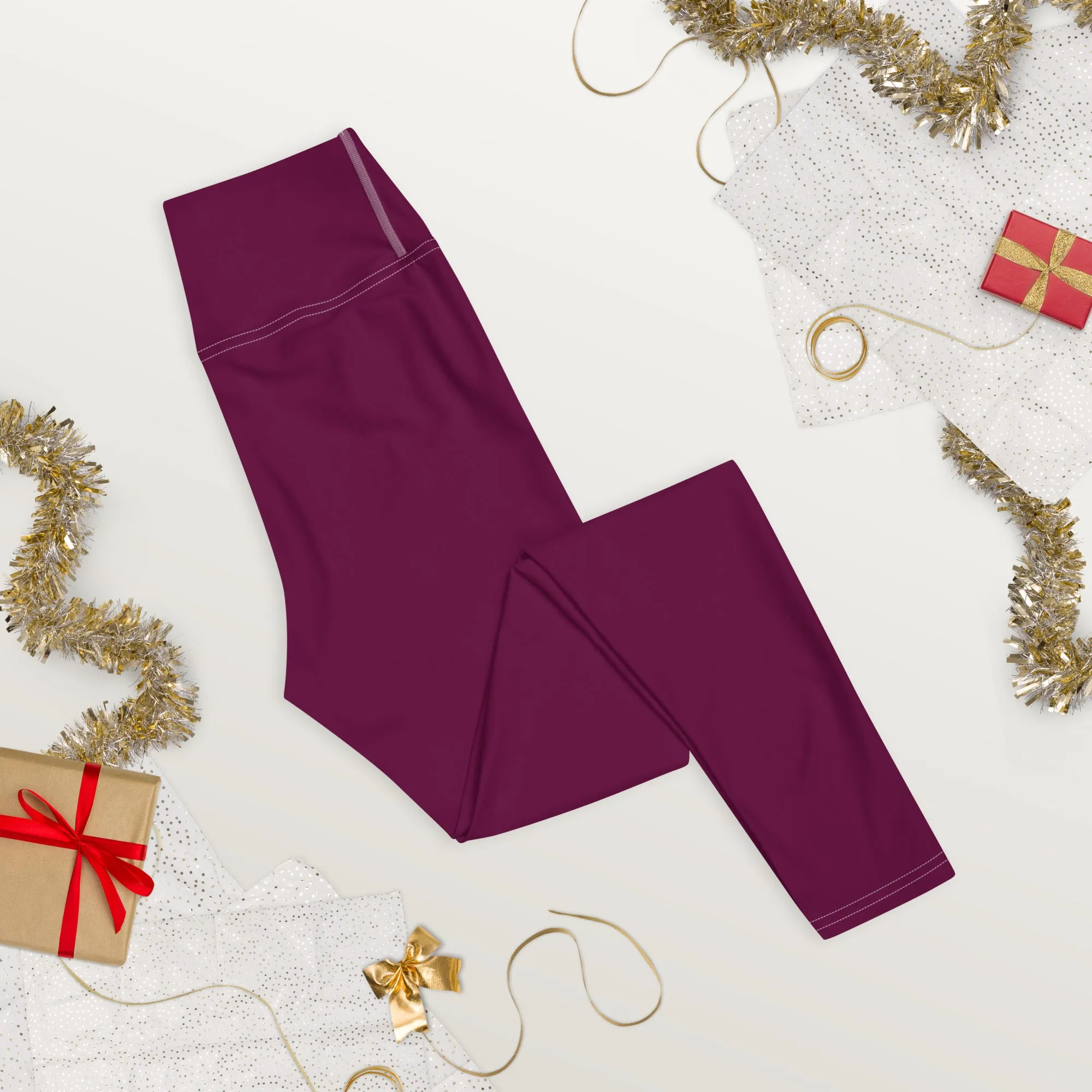 Daily Essentials: Women's Solid Color Workout Yoga Pants - Tyrian Purple