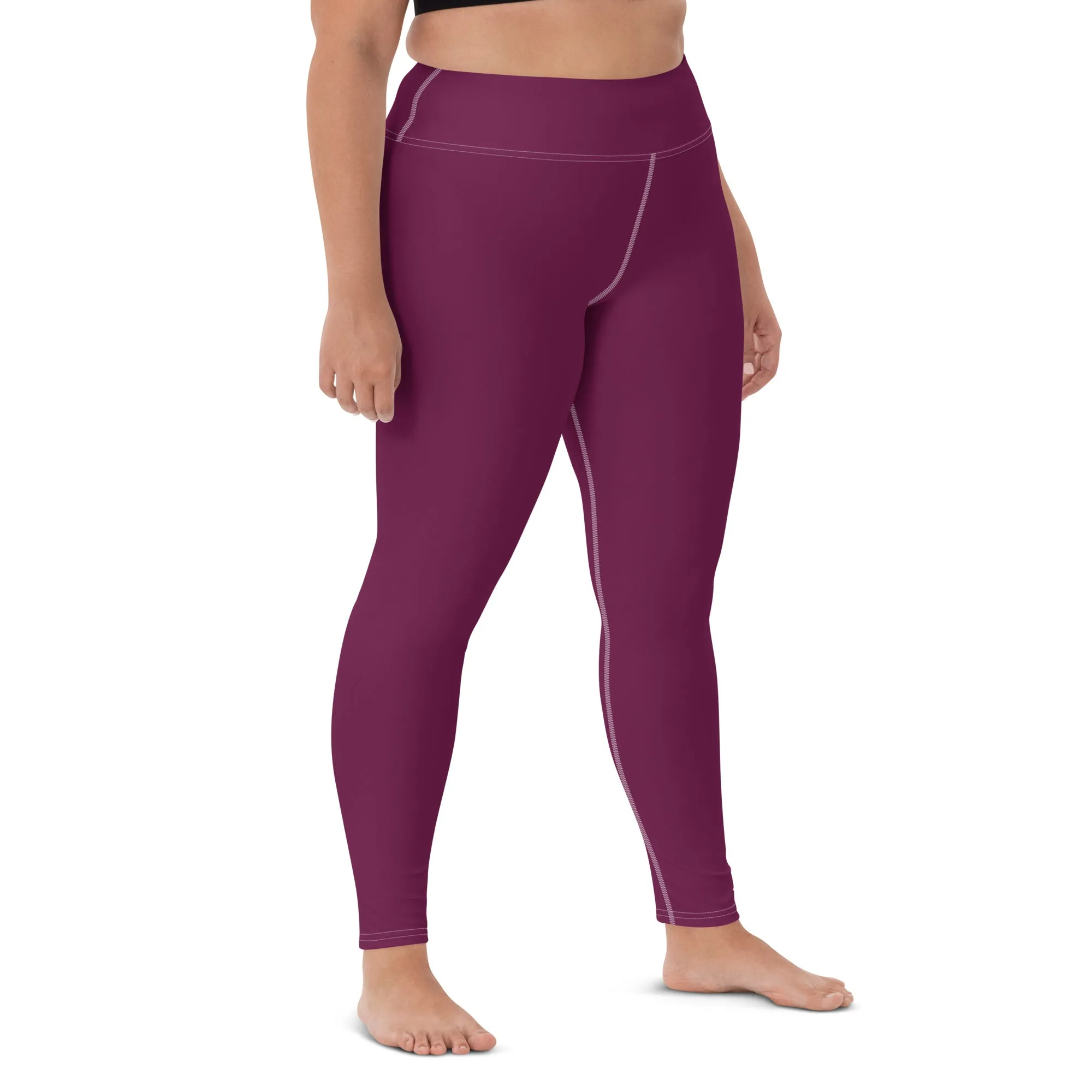 Daily Essentials: Women's Solid Color Workout Yoga Pants - Tyrian Purple