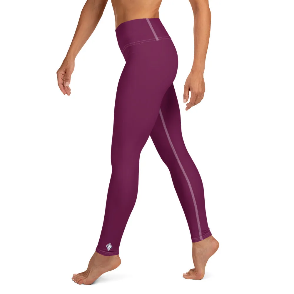 Daily Essentials: Women's Solid Color Workout Yoga Pants - Tyrian Purple