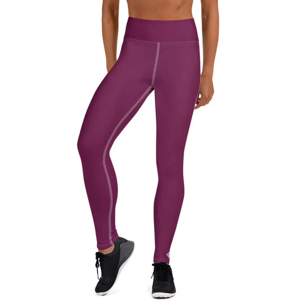 Daily Essentials: Women's Solid Color Workout Yoga Pants - Tyrian Purple