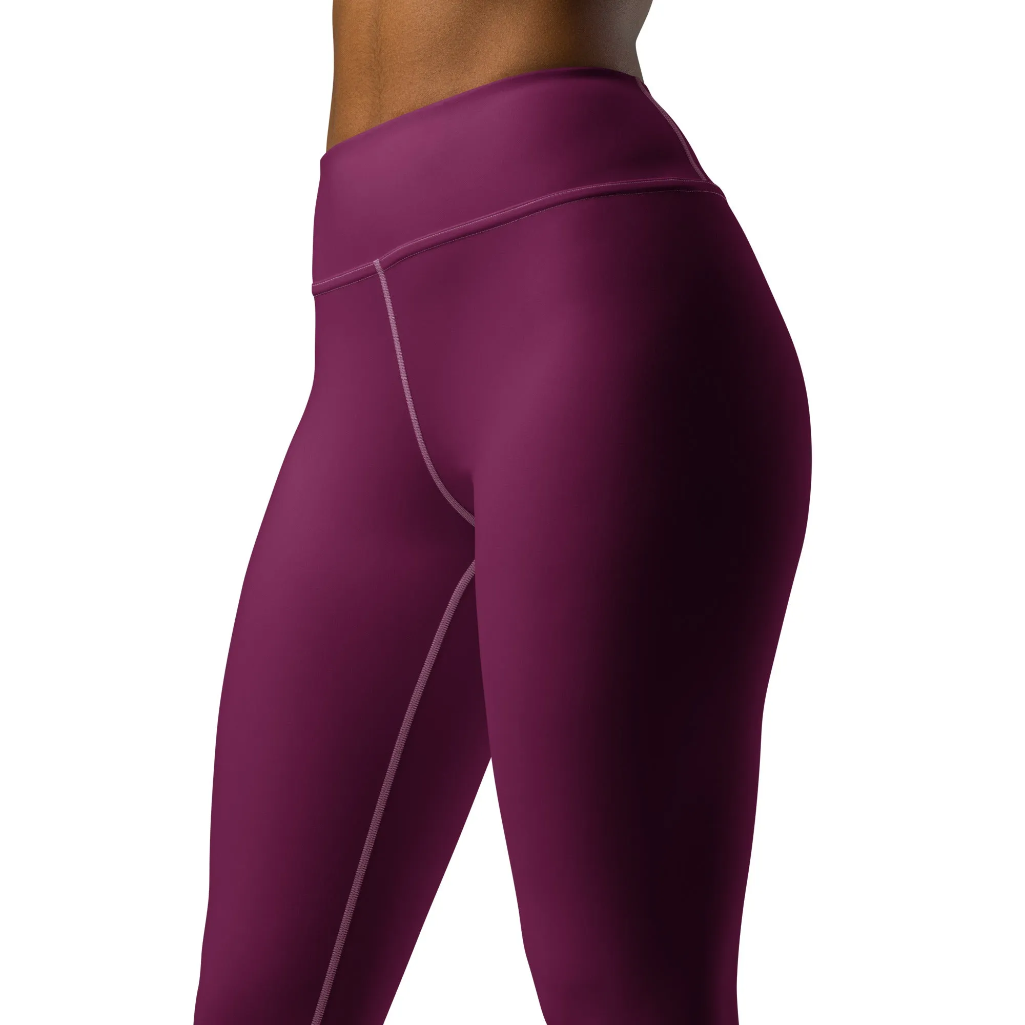 Daily Essentials: Women's Solid Color Workout Yoga Pants - Tyrian Purple