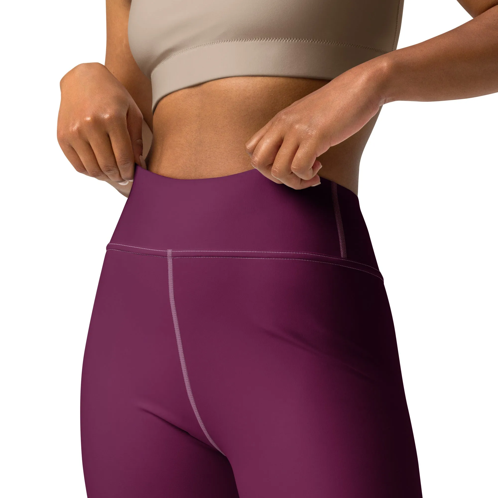 Daily Essentials: Women's Solid Color Workout Yoga Pants - Tyrian Purple