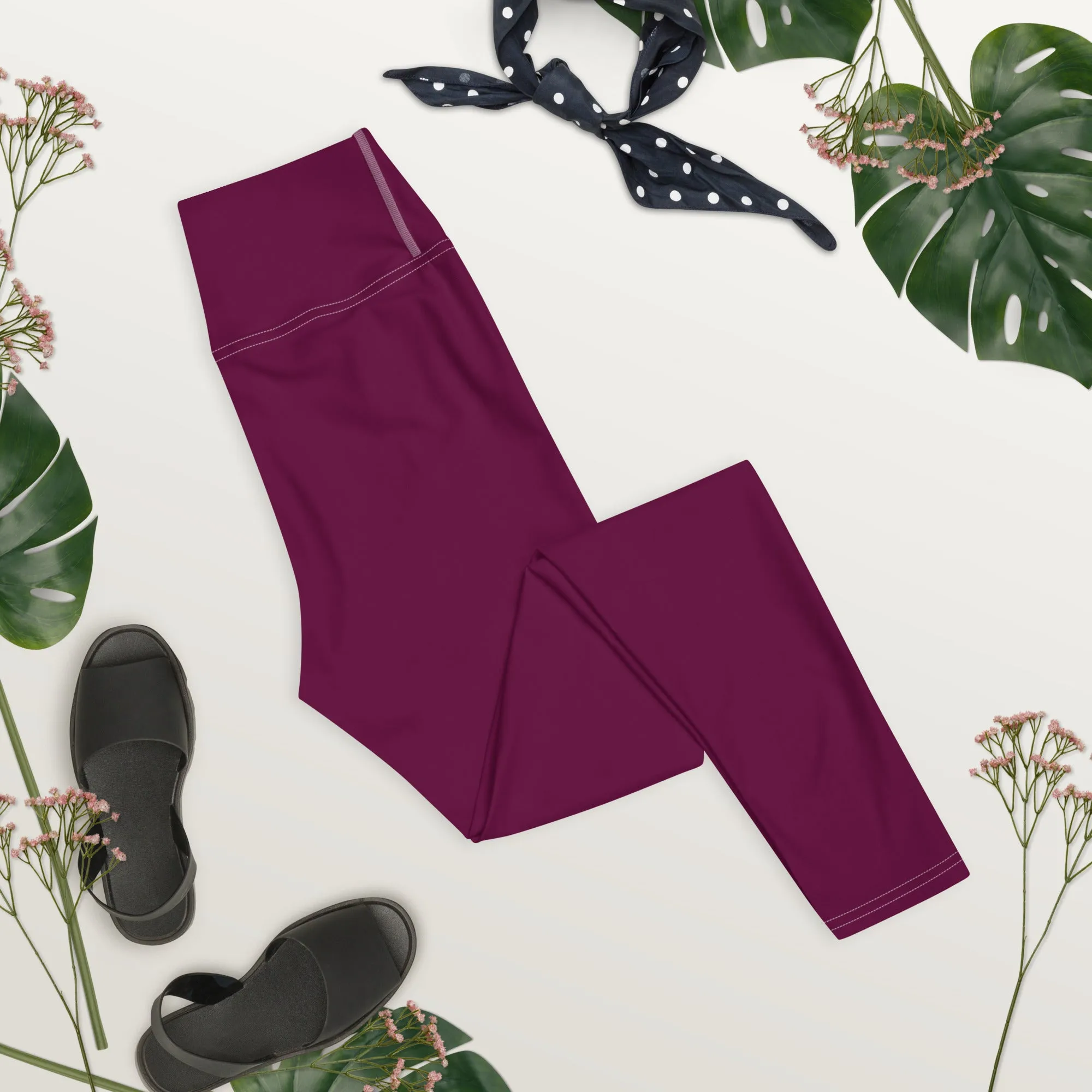 Daily Essentials: Women's Solid Color Workout Yoga Pants - Tyrian Purple