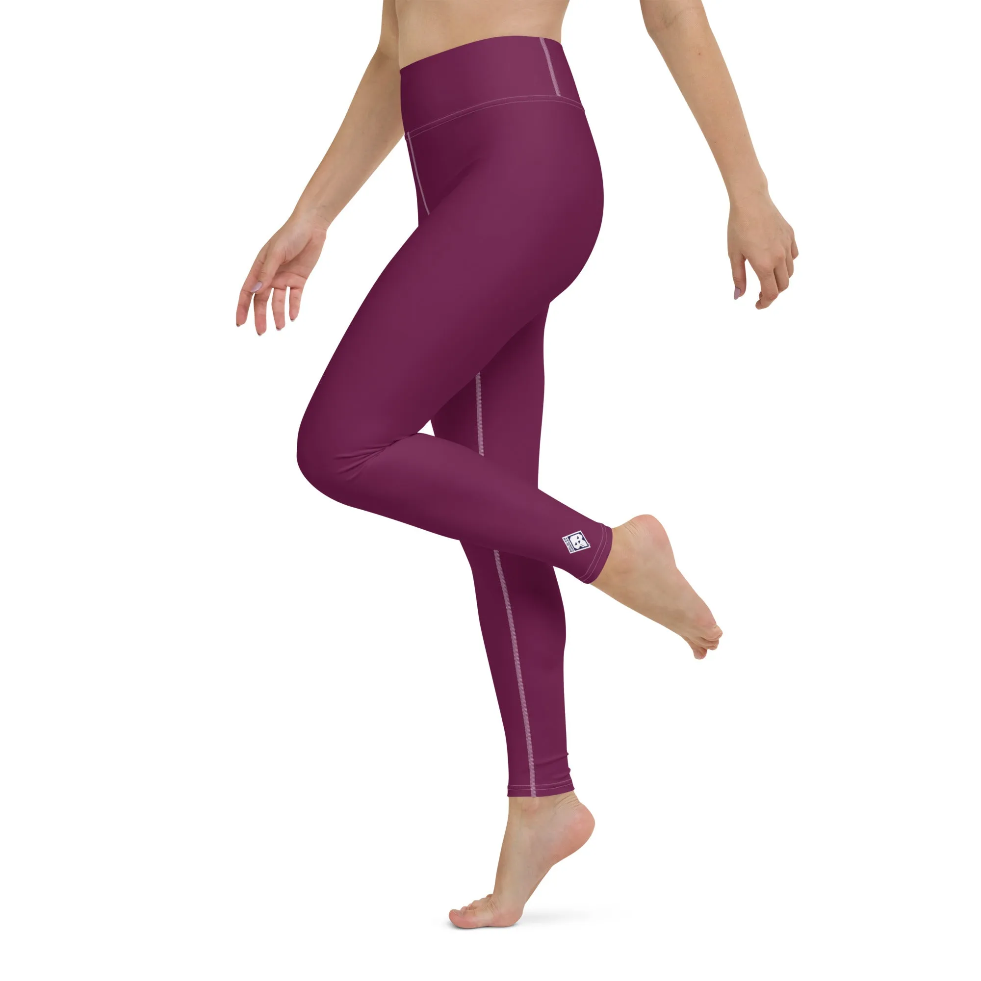 Daily Essentials: Women's Solid Color Workout Yoga Pants - Tyrian Purple