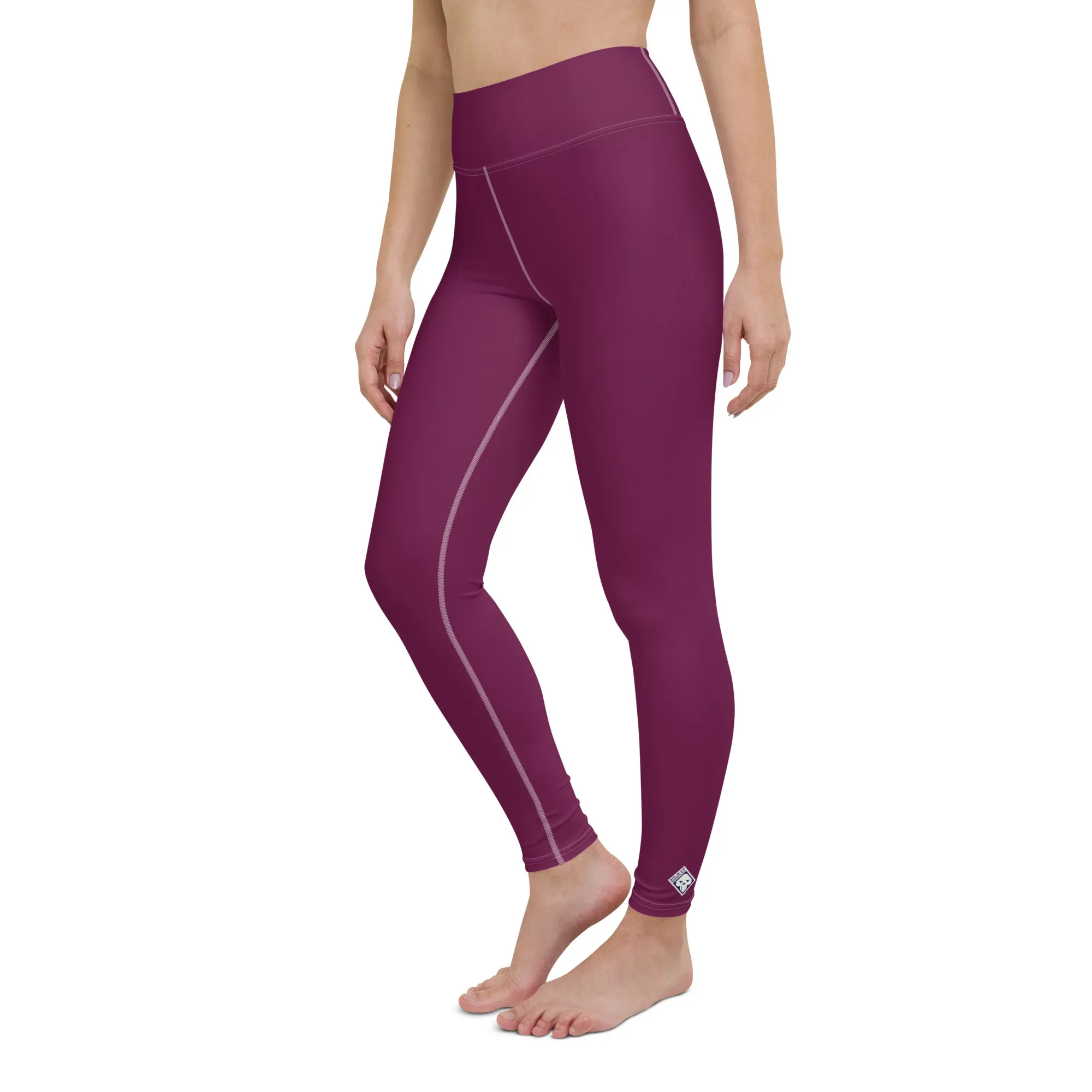 Daily Essentials: Women's Solid Color Workout Yoga Pants - Tyrian Purple