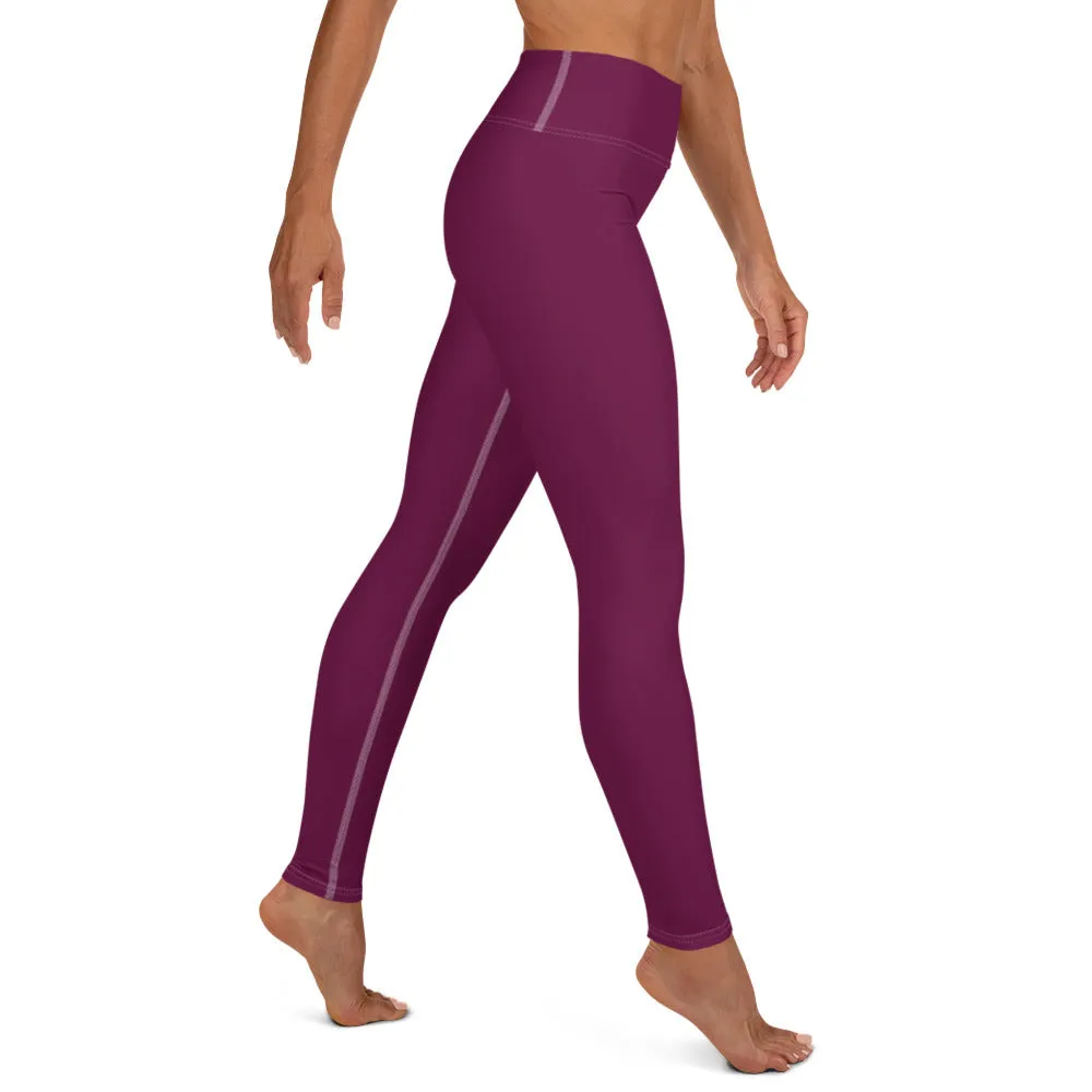 Daily Essentials: Women's Solid Color Workout Yoga Pants - Tyrian Purple