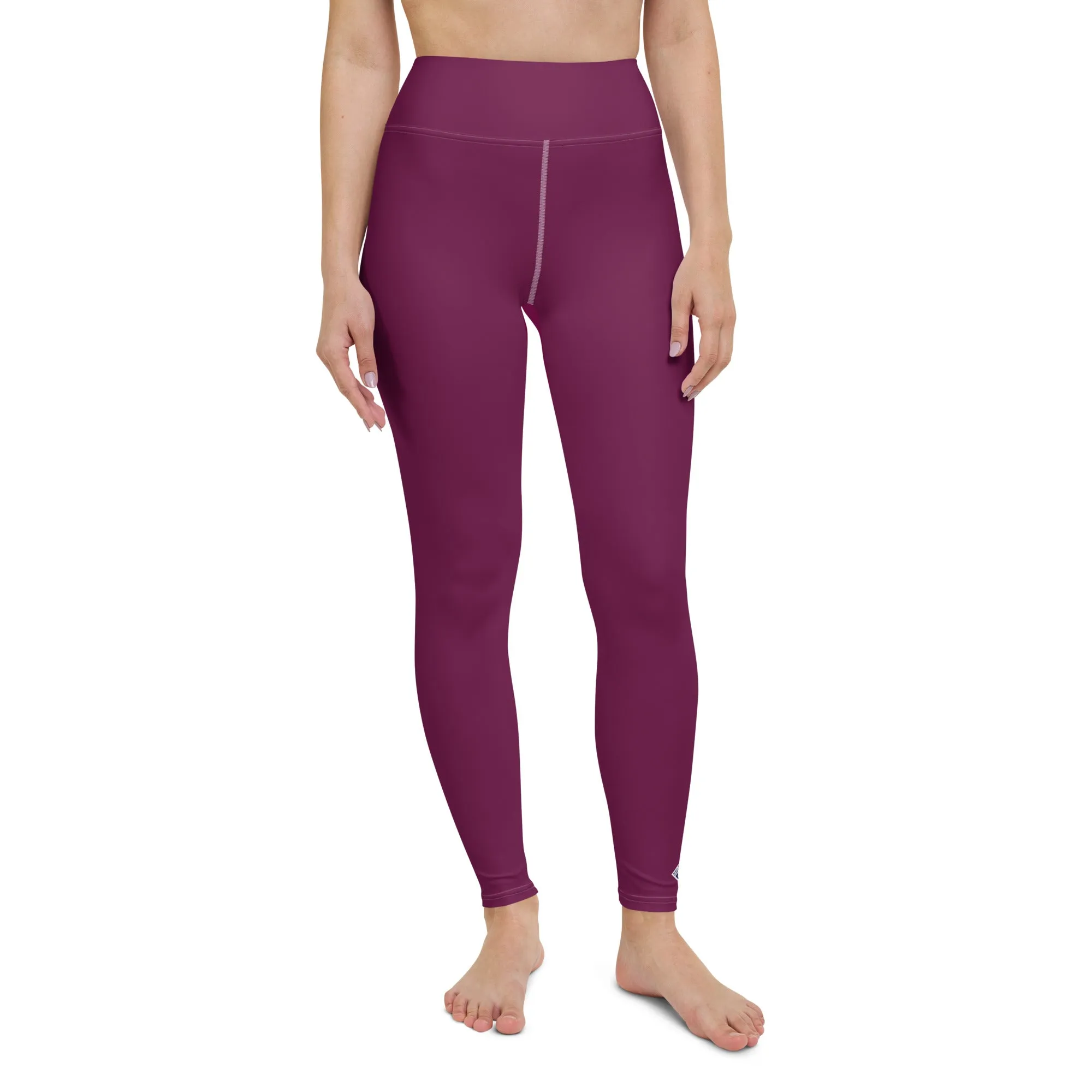 Daily Essentials: Women's Solid Color Workout Yoga Pants - Tyrian Purple
