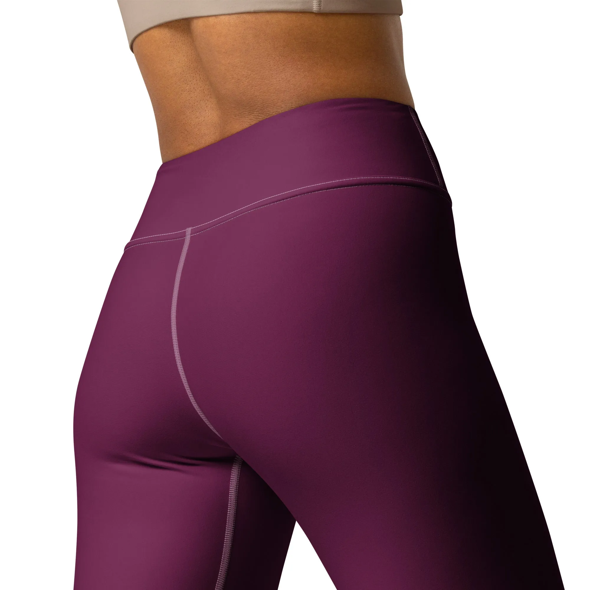 Daily Essentials: Women's Solid Color Workout Yoga Pants - Tyrian Purple