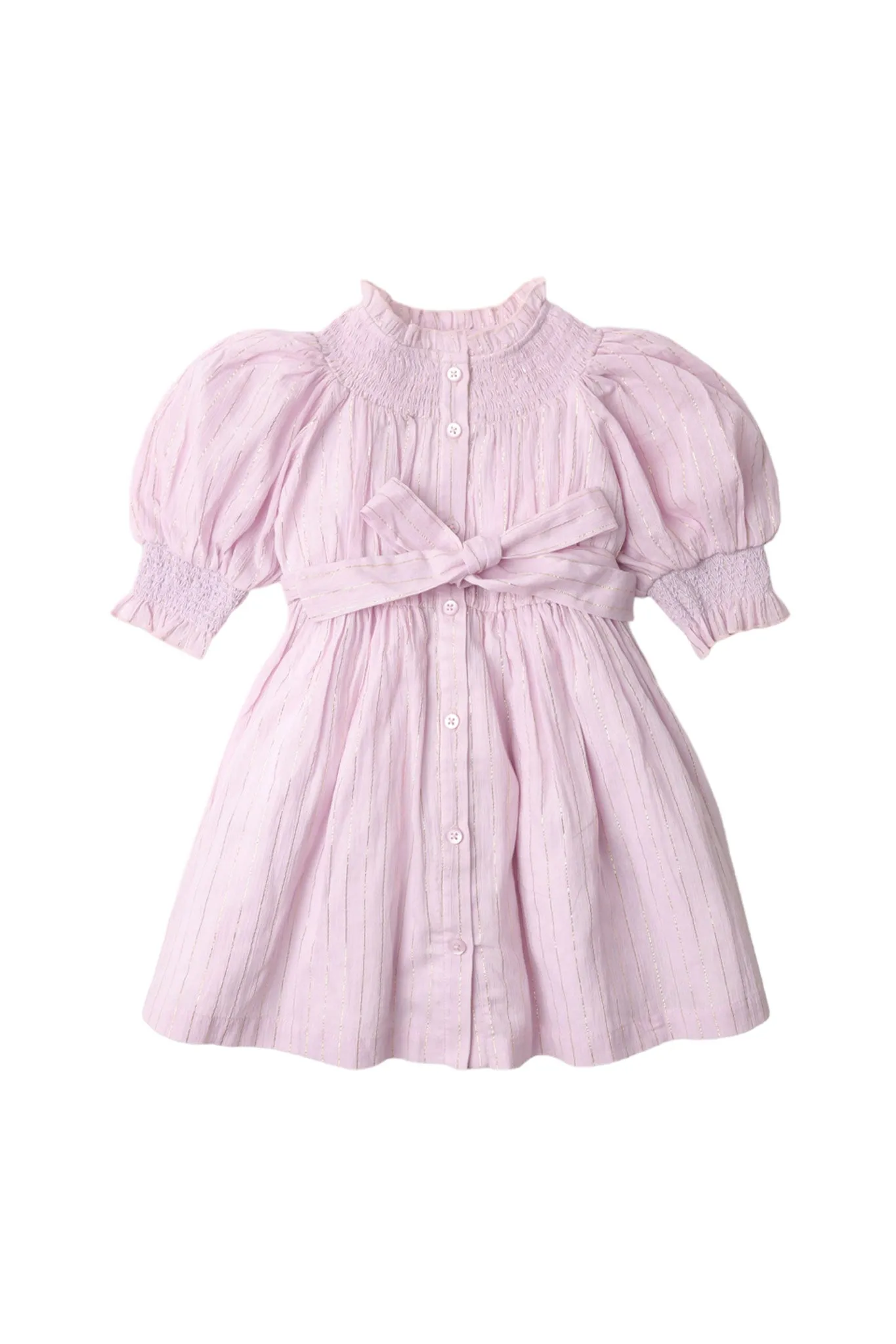 Gingersnaps Crumpled Lurex Smocked Neckline Dress