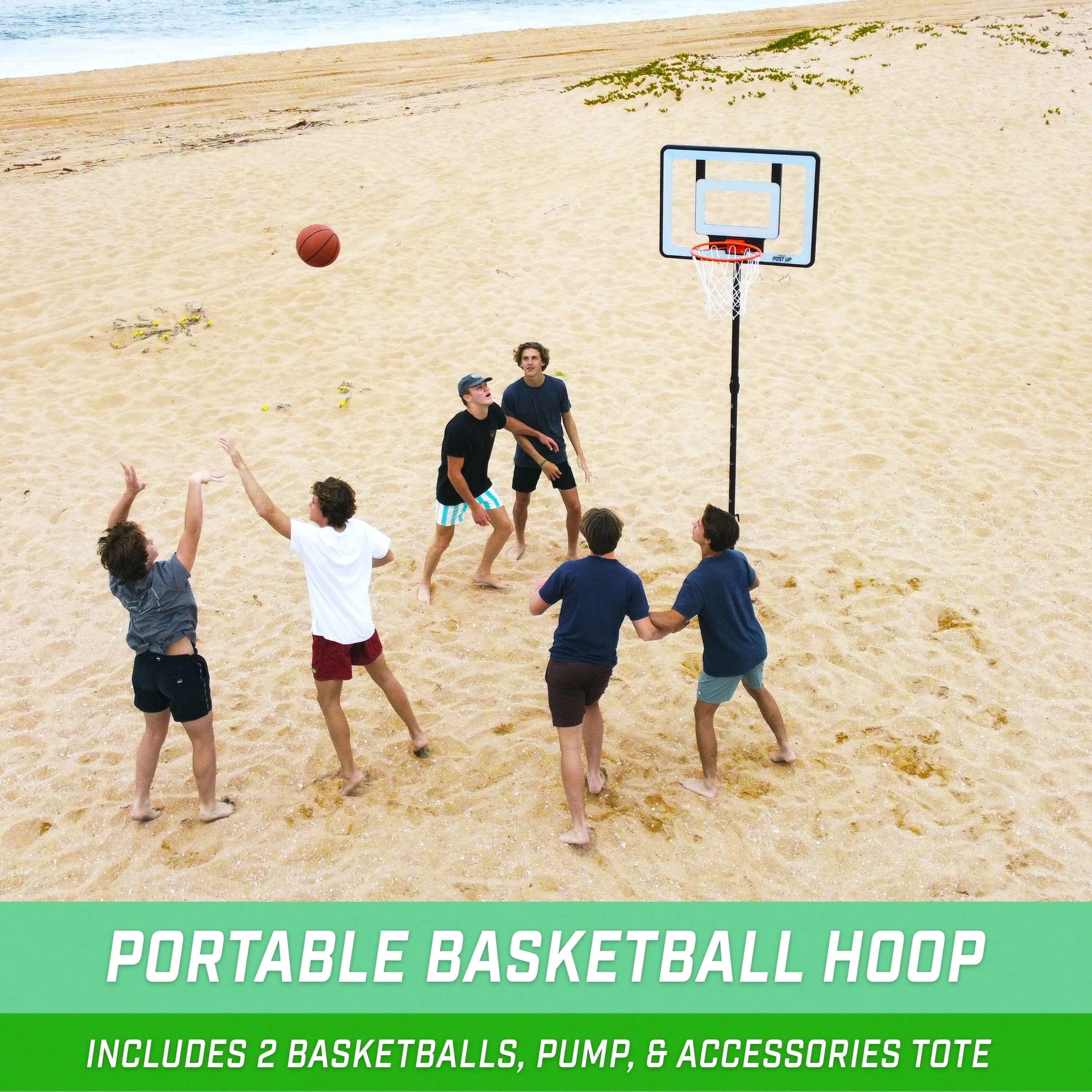 GoSports Post Up Portable Beach Basketball Hoop for Kids and Adults