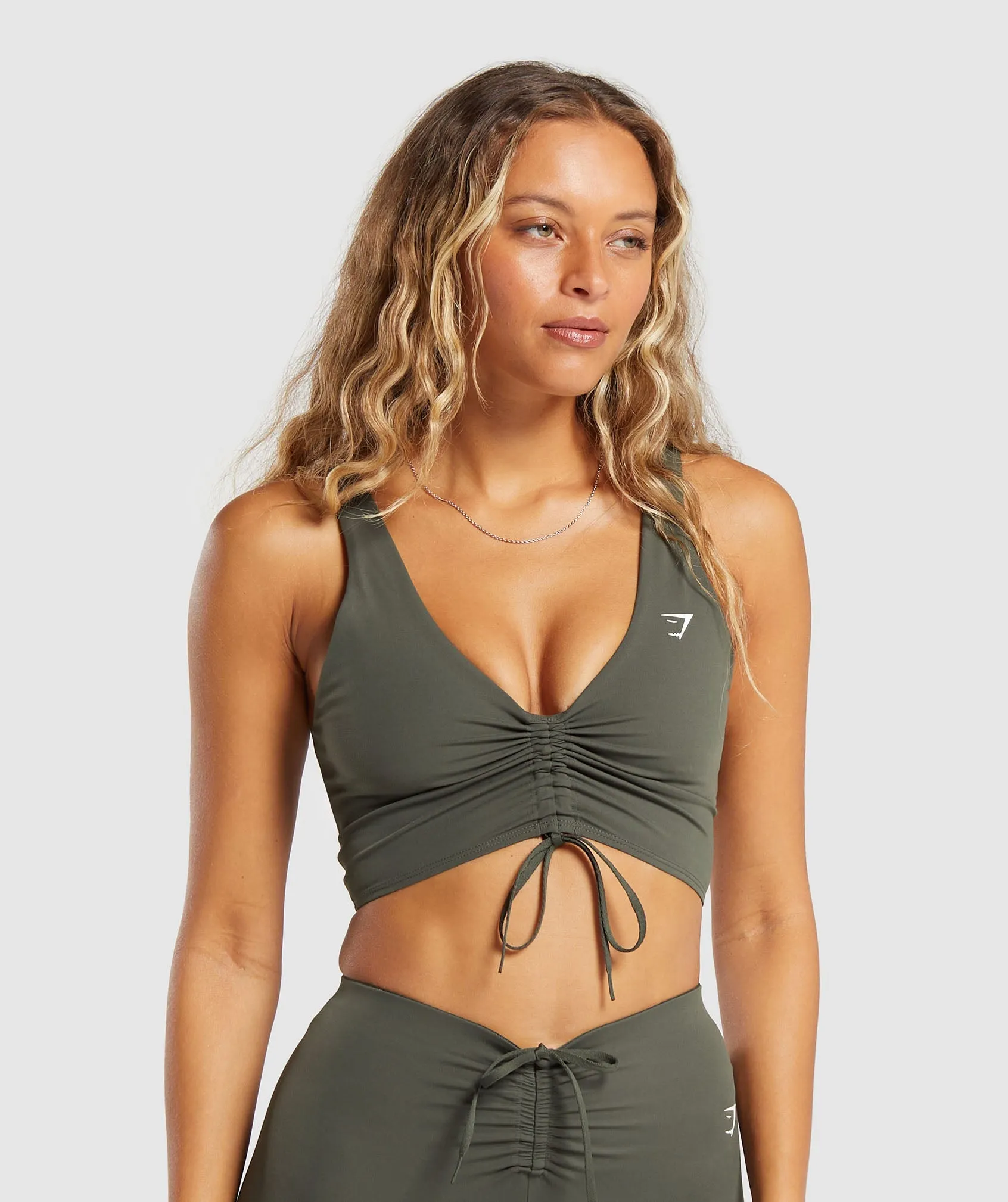 Gymshark Ruche Bralette - Strength Green