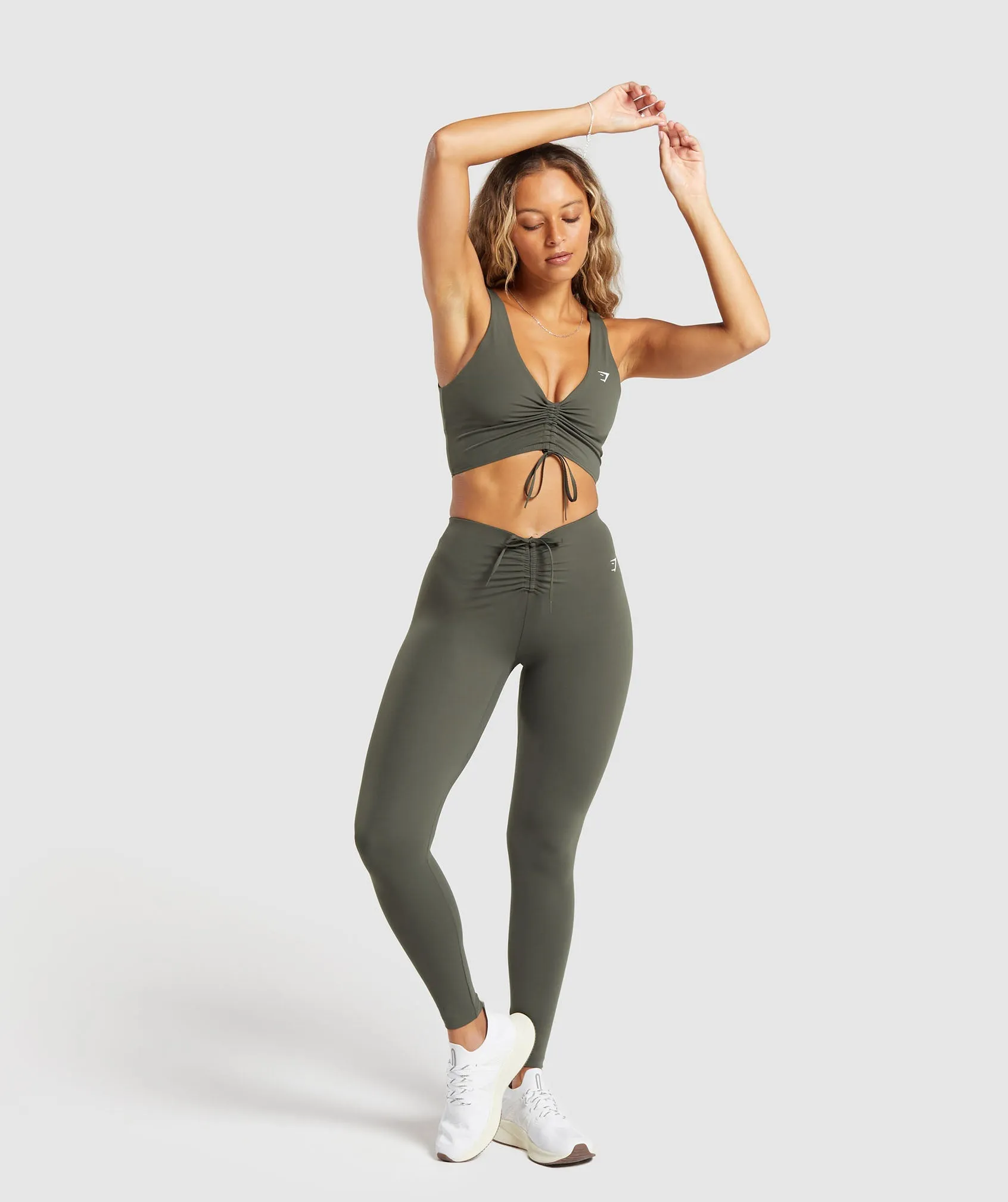 Gymshark Ruche Bralette - Strength Green