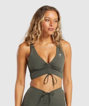 Gymshark Ruche Bralette - Strength Green